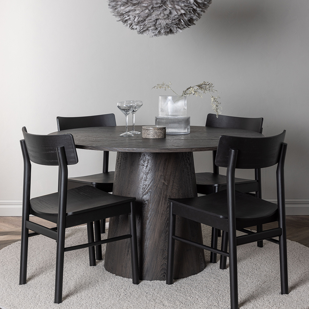 Spisegruppe Venture Home Lanzo Ø120 cm med 4 stk Montros Stoler