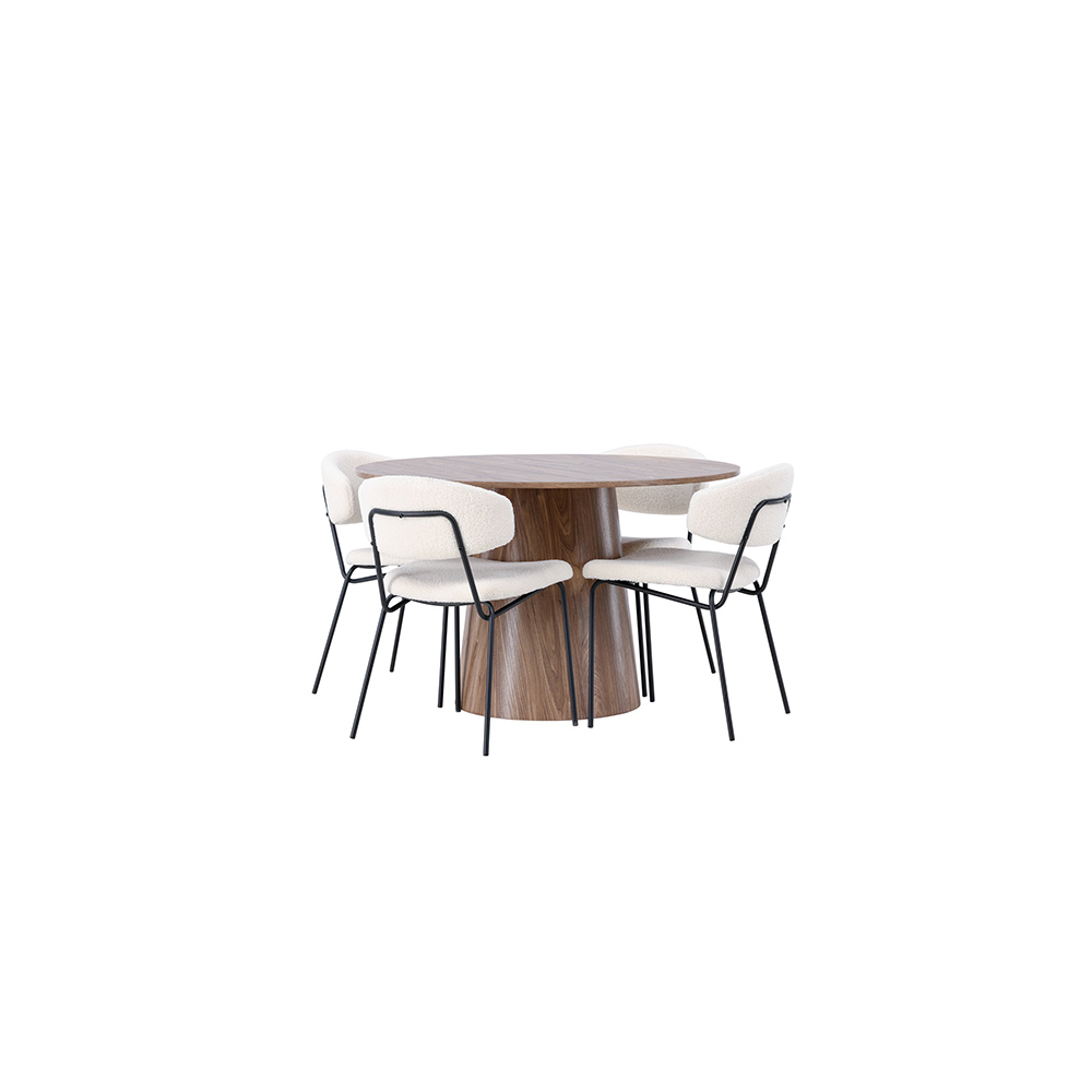 Spisegruppe Venture Home Lanzo med 4 Chico Stoler