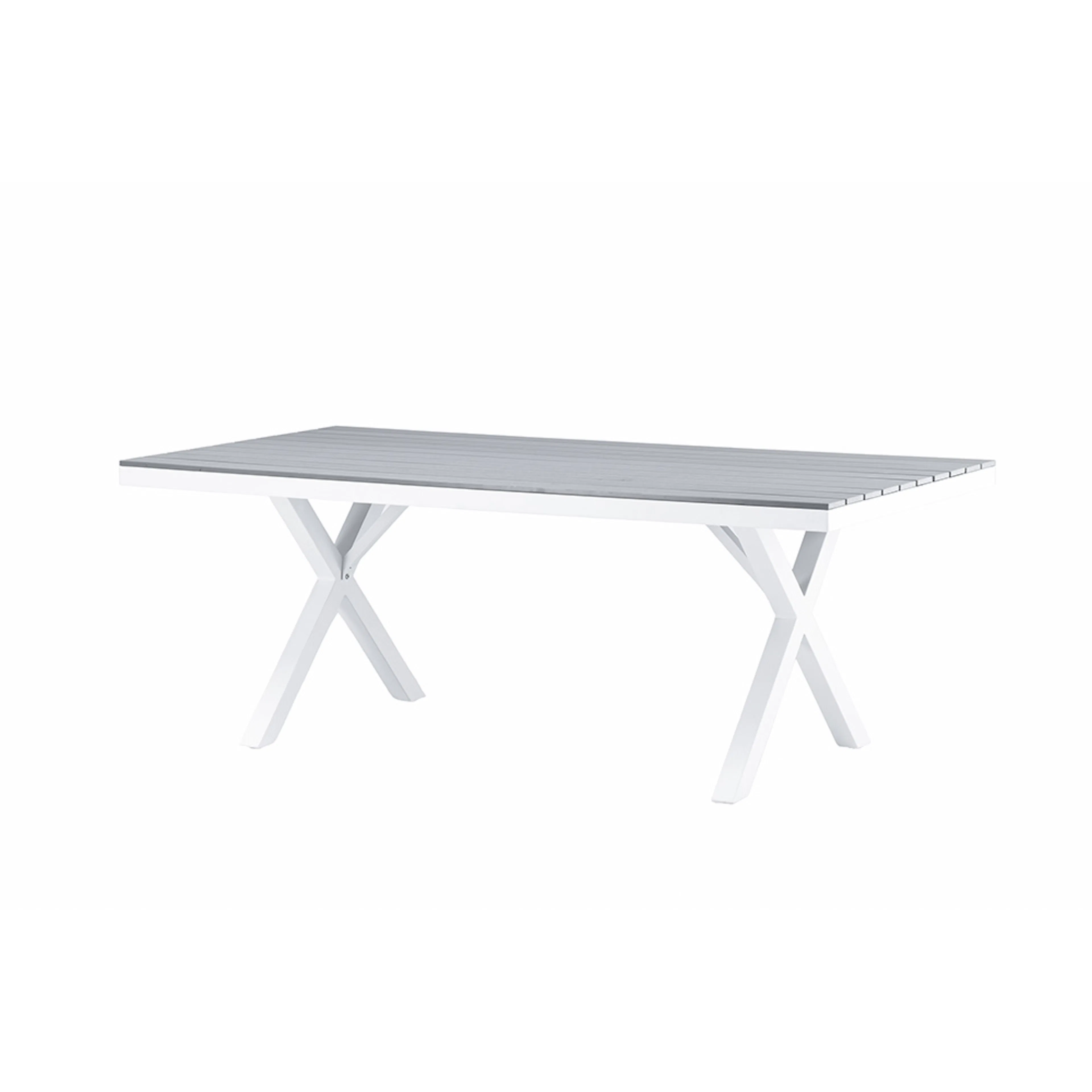 Garcia Diningtable Alumnium - White / Light Grey Aintwood / Grå