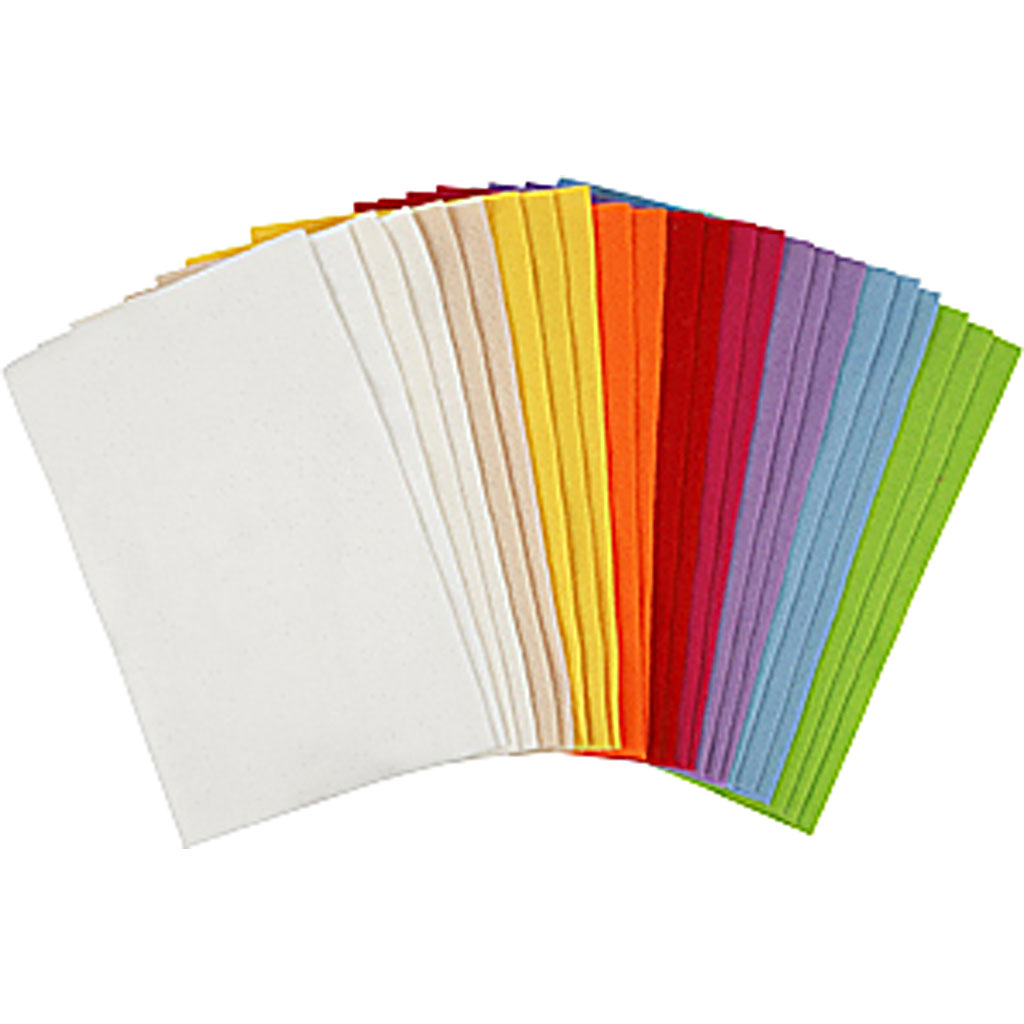 Hobbyfilt Creativ Company Ass Farger 20x30 cm 24 Ass Ark/1 Pk 45295