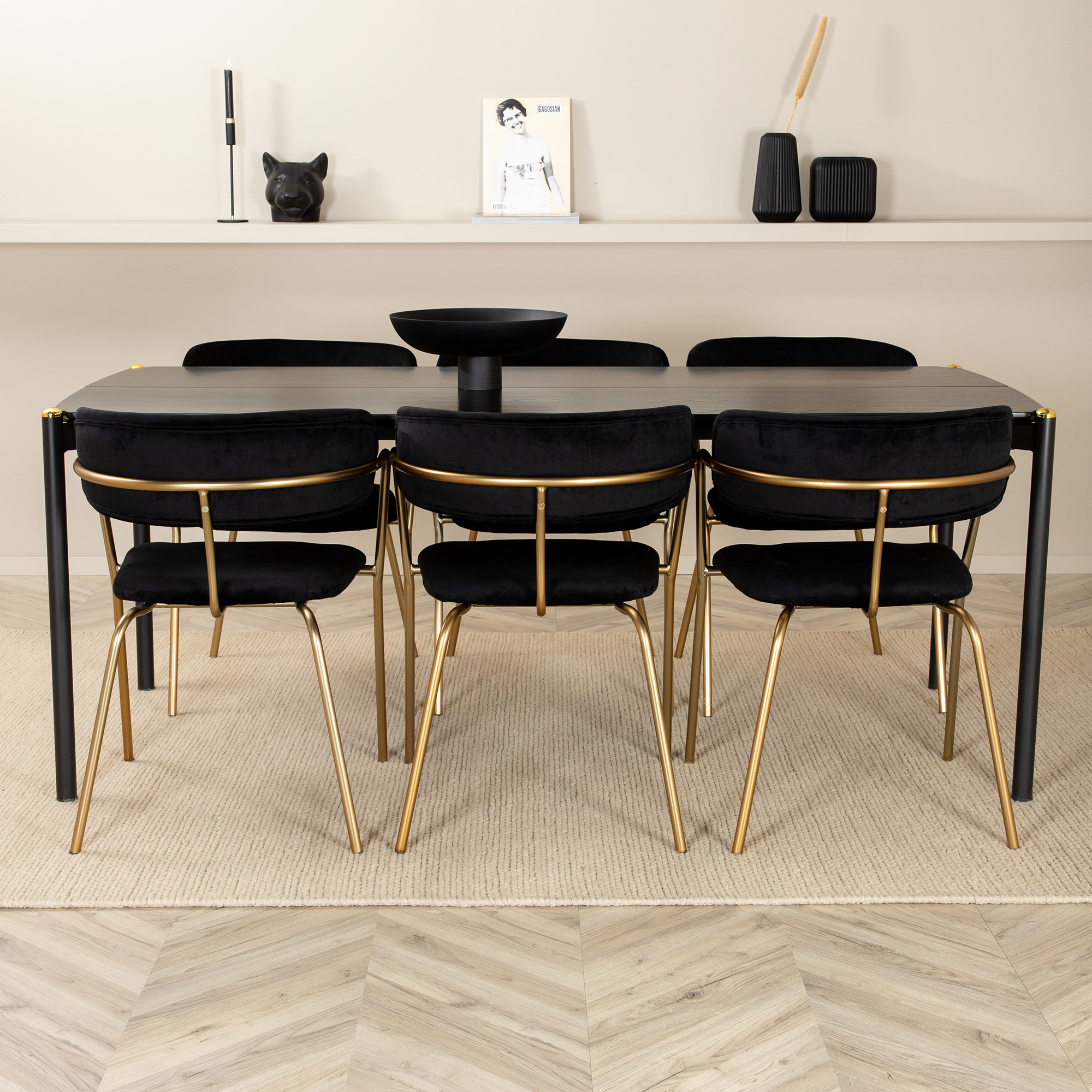 Spisegruppe Venture Home Paris med 6 Aris Stoler