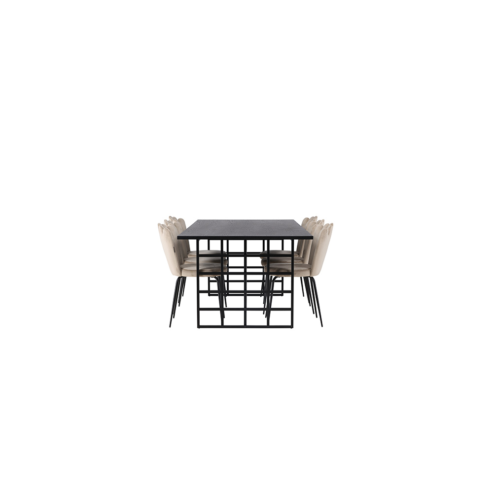 Spisegruppe Venture Home Ystad med 6 stk Limhamn Light Stoler