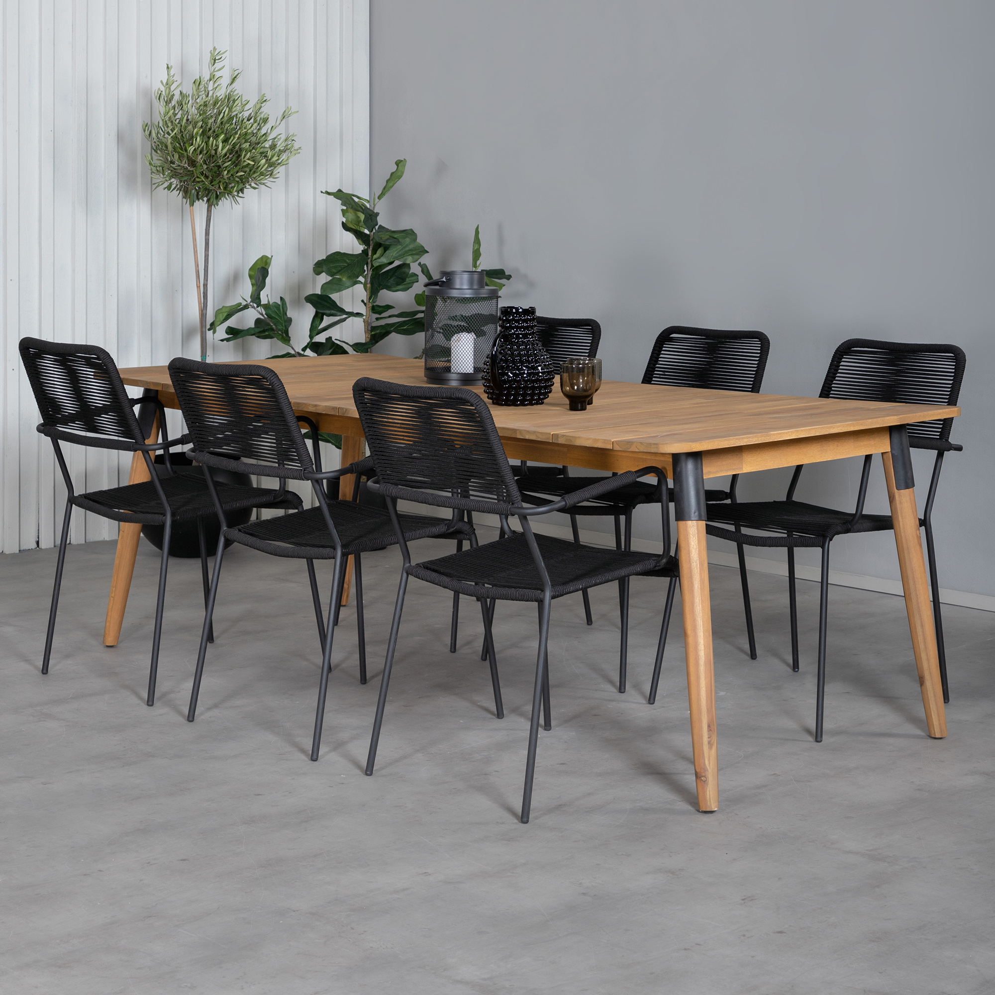 Spisegruppe Venture Home Julle med 6 Minos Spisestoler med Armstøtte