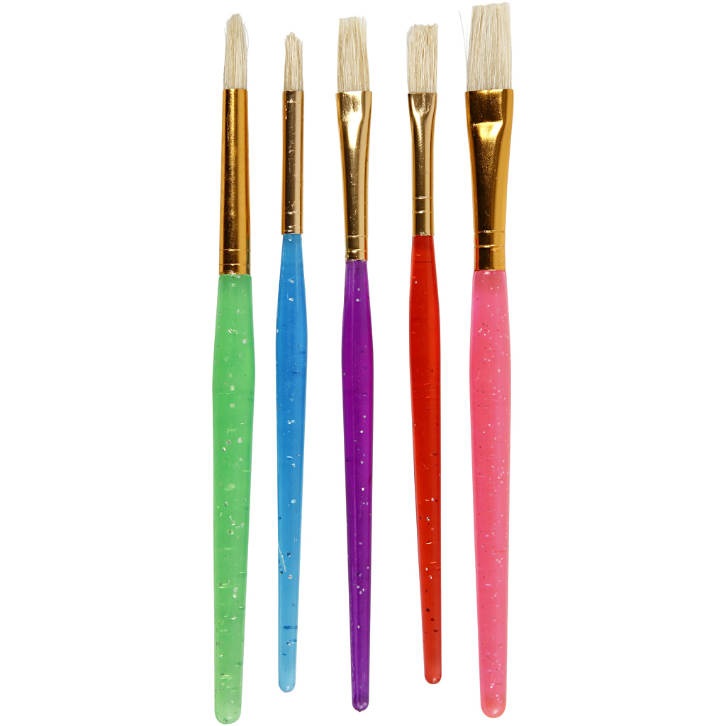Barnepensler Creativ Company Str 8+12+18 Ass Farger 5 Stk/1 Pk