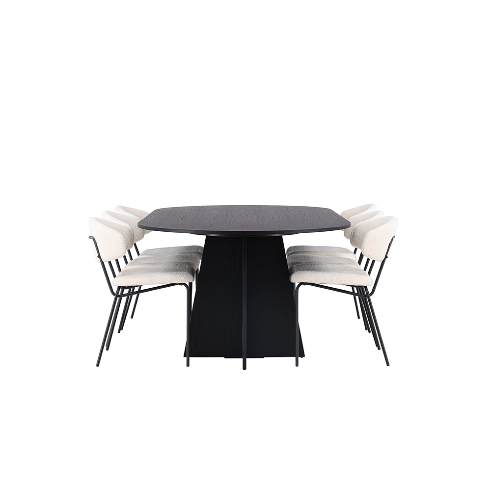 Spisegruppe Venture Home Bootcut Oval med 6 Chico Stoler