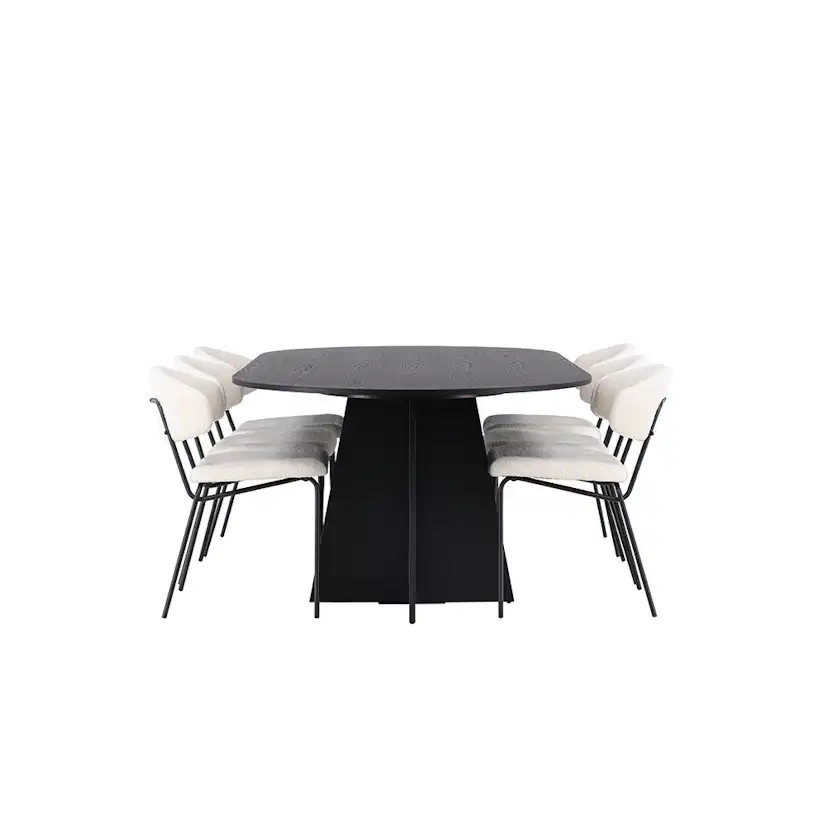 Spisegruppe Venture Home Bootcut Oval med 6 Chico Stoler
