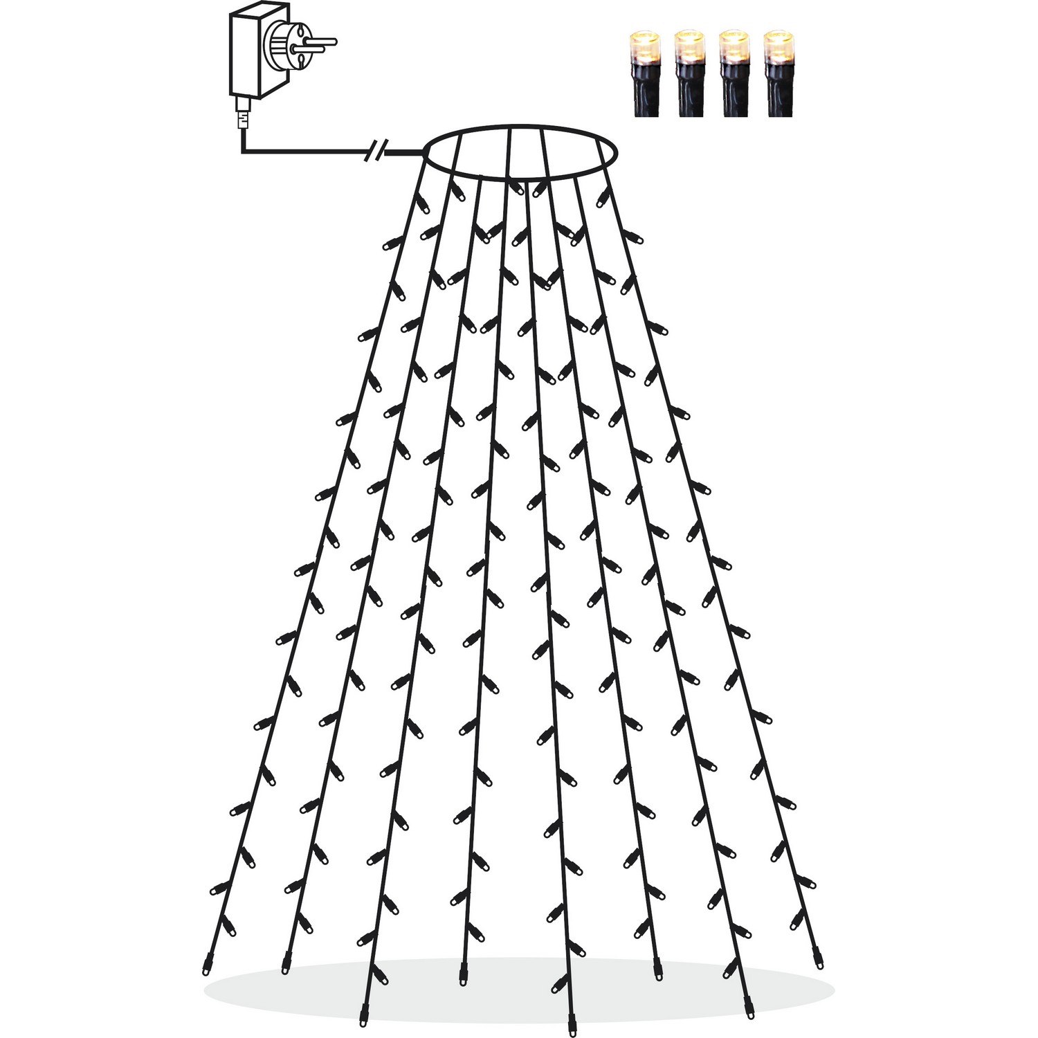 Juletrelys Star Trading Serie LED 160L