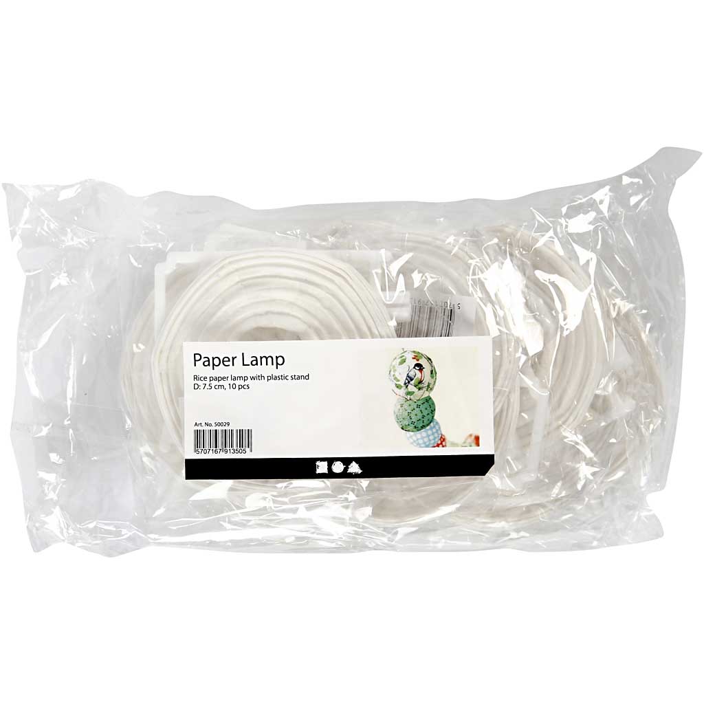 Papirlampe Creativ Company hvit 7,5 cm i diameter 10 stk/1 Pk