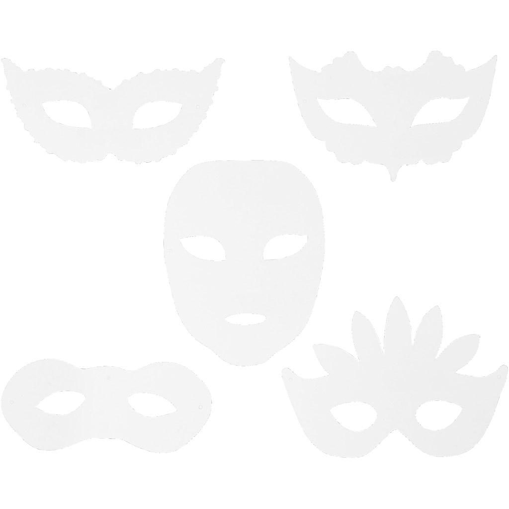 Teatermasker Creativ Company Hvite 16 stk/1 Pk