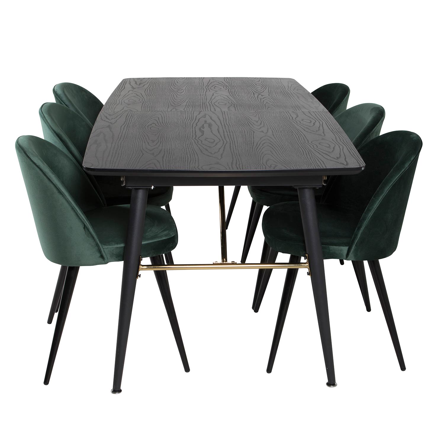 Spisegruppe Venture Home Gold med 6 Velvet Stoler