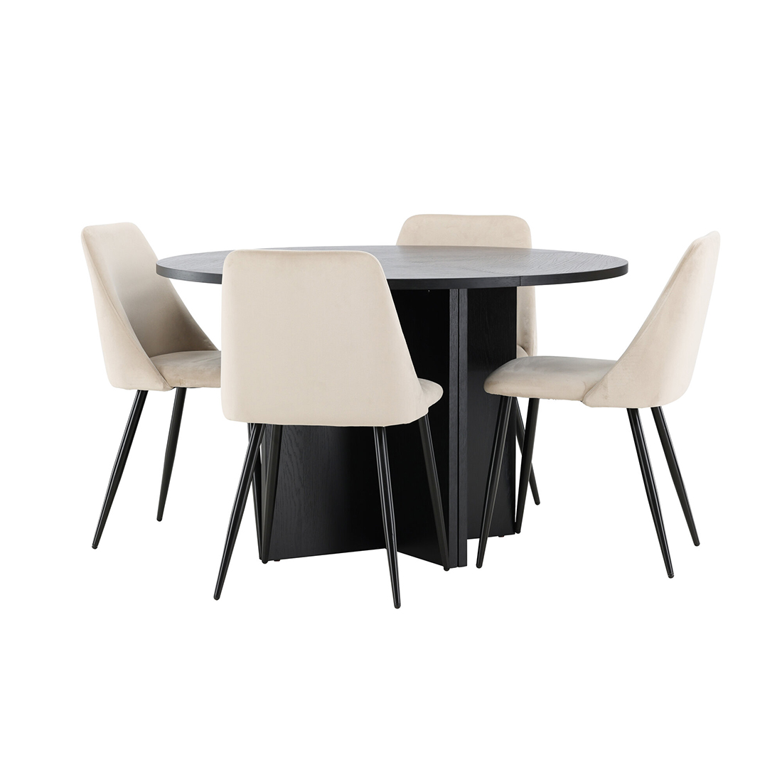 Spisegruppe Venture Home Strada Ø120 cm med 4st Night Spisestoler