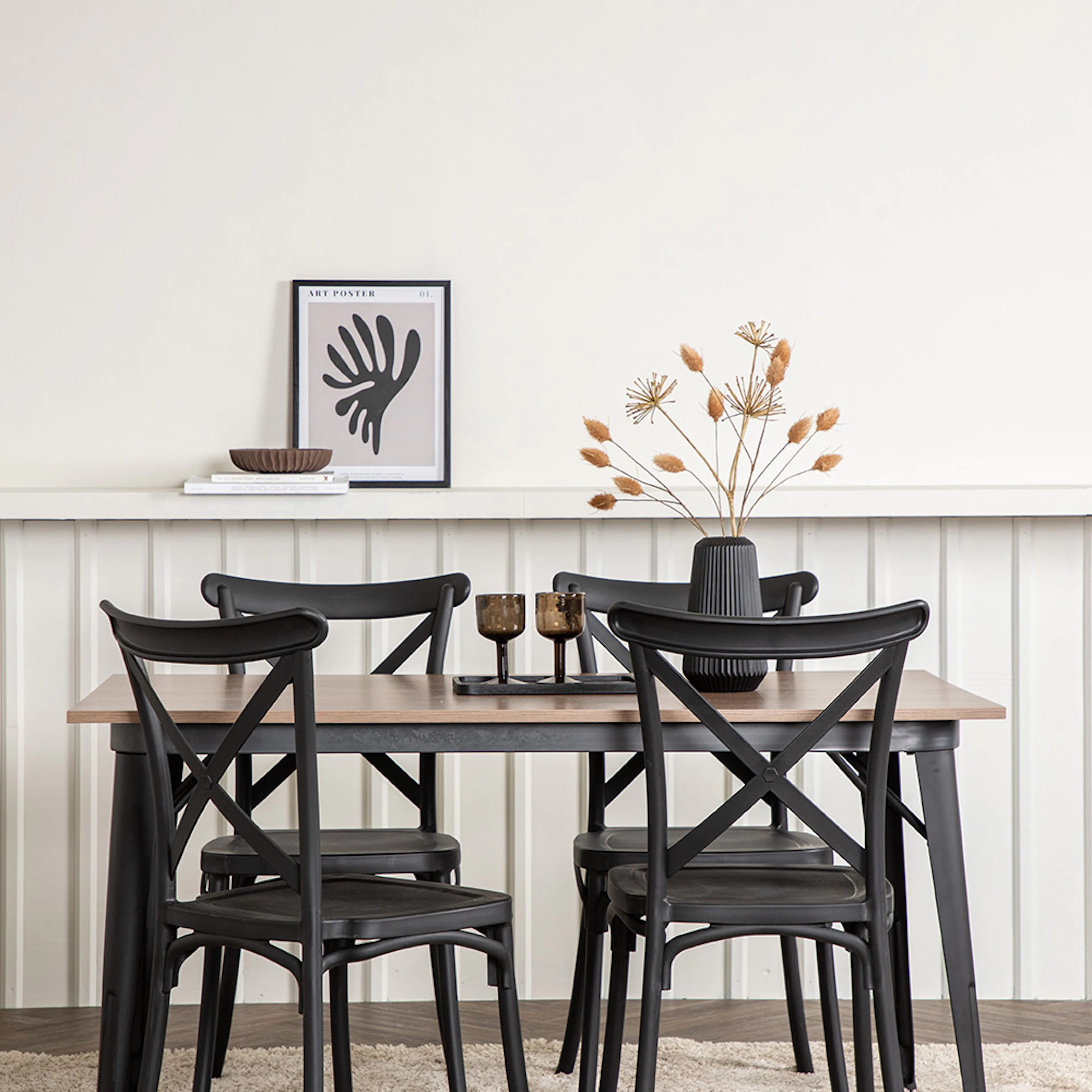 Spisegruppe Venture Home Tempe med 4 Crosett Stoler