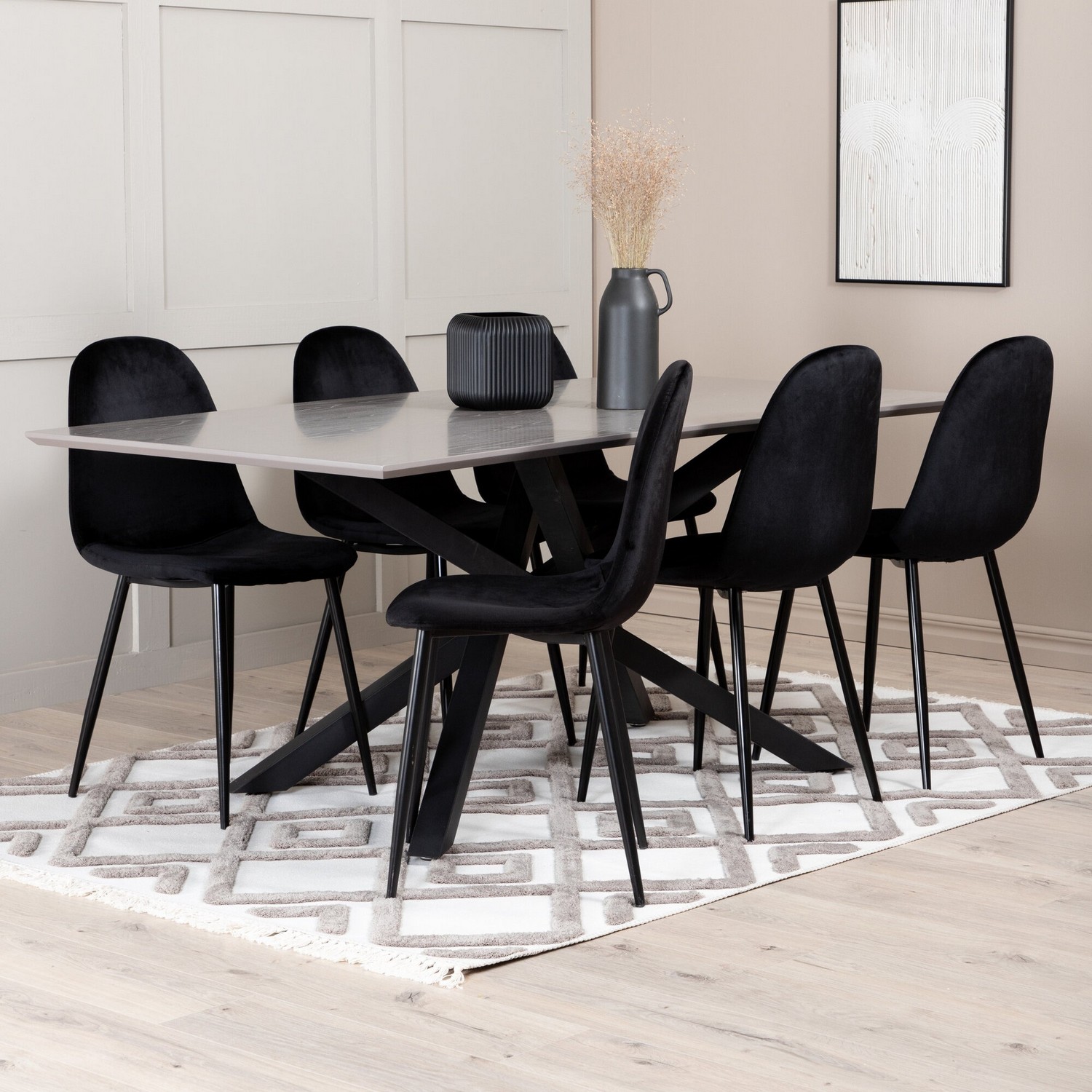 Spisegruppe Venture Home Piata med 6 Pobbie Stoler GR22262