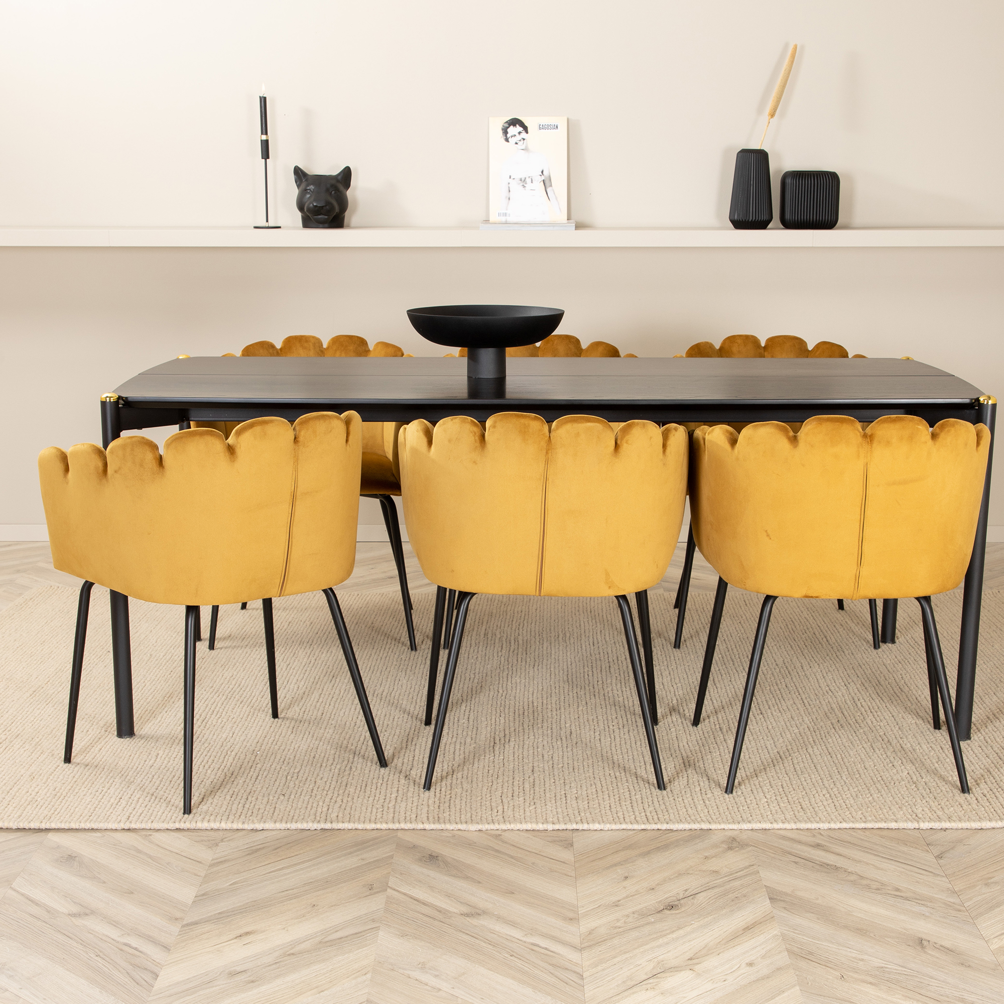 Spisegruppe Venture Home Paris med 6 Limhamn Stoler