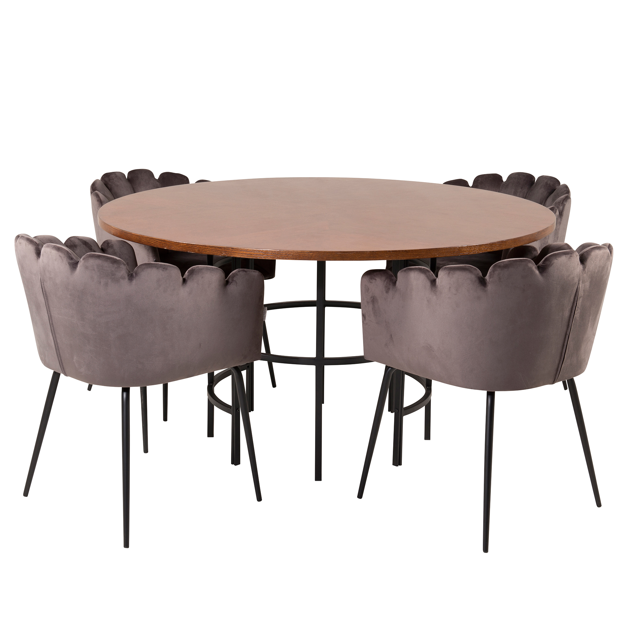 Spisegruppe furniture/fashion Copenhagen med 4 Grå Limhamn Stoler