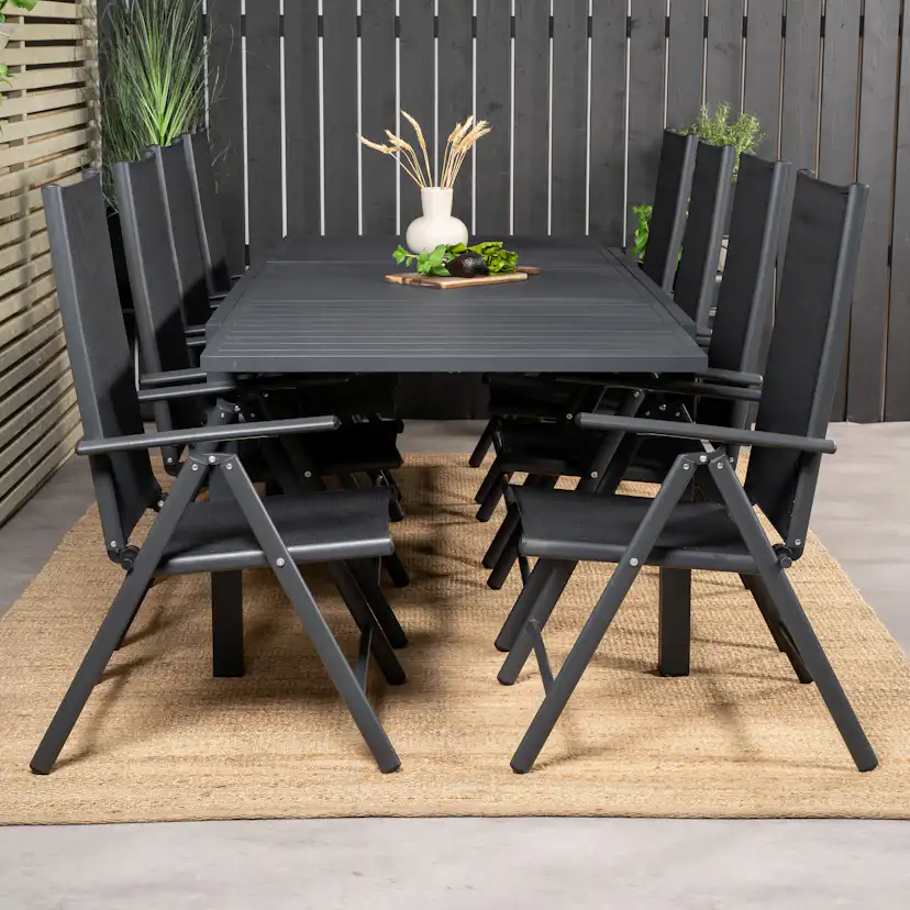 Spisegruppe Venture Home Madrid 160/240 med 8 Bront Spisestoler