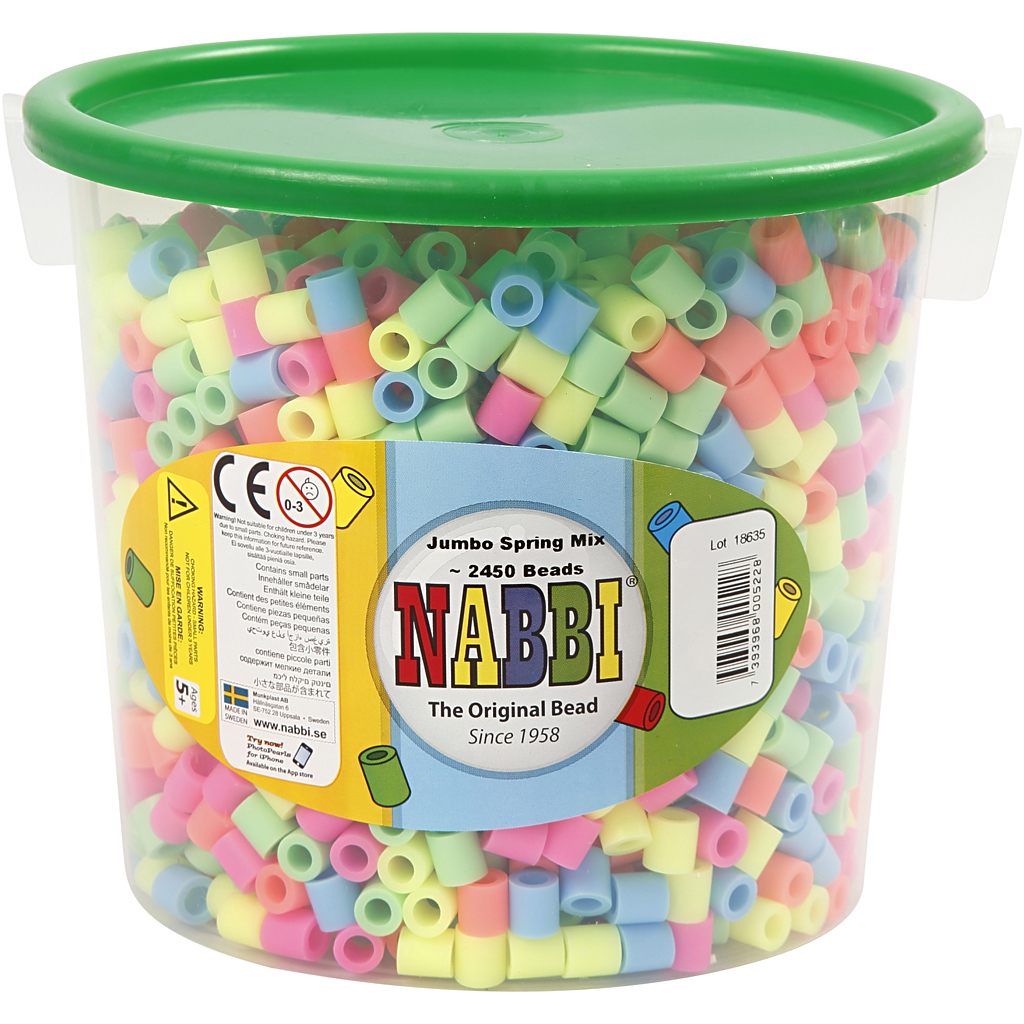 Rørperler Creativ Company Str 10x10 mm Hullstr 5,5 mm Jumbo 1 Pk
