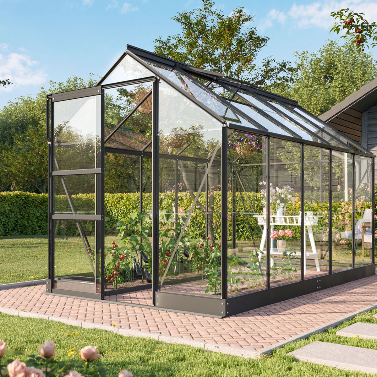 Drivhus Vitavia Apollo Aluminium med Sokkel