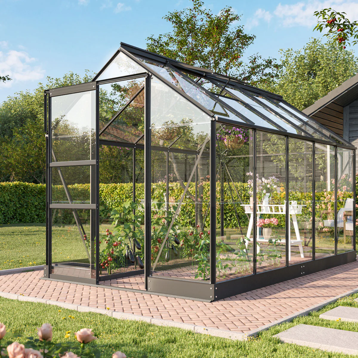 Drivhus Vitavia Apollo Aluminium med Sokkel