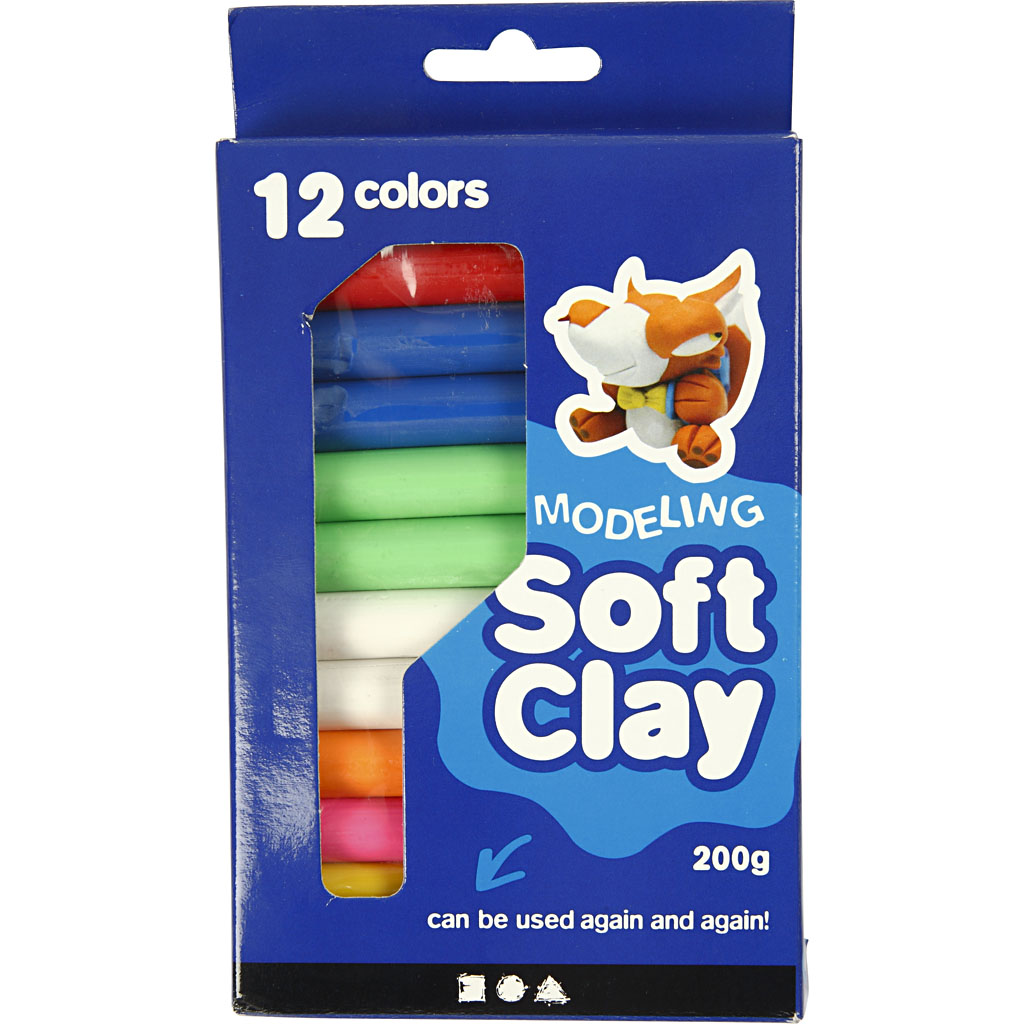 Modellervoks Creativ Company Soft Clay Ass Farger 200 g/1 Pk