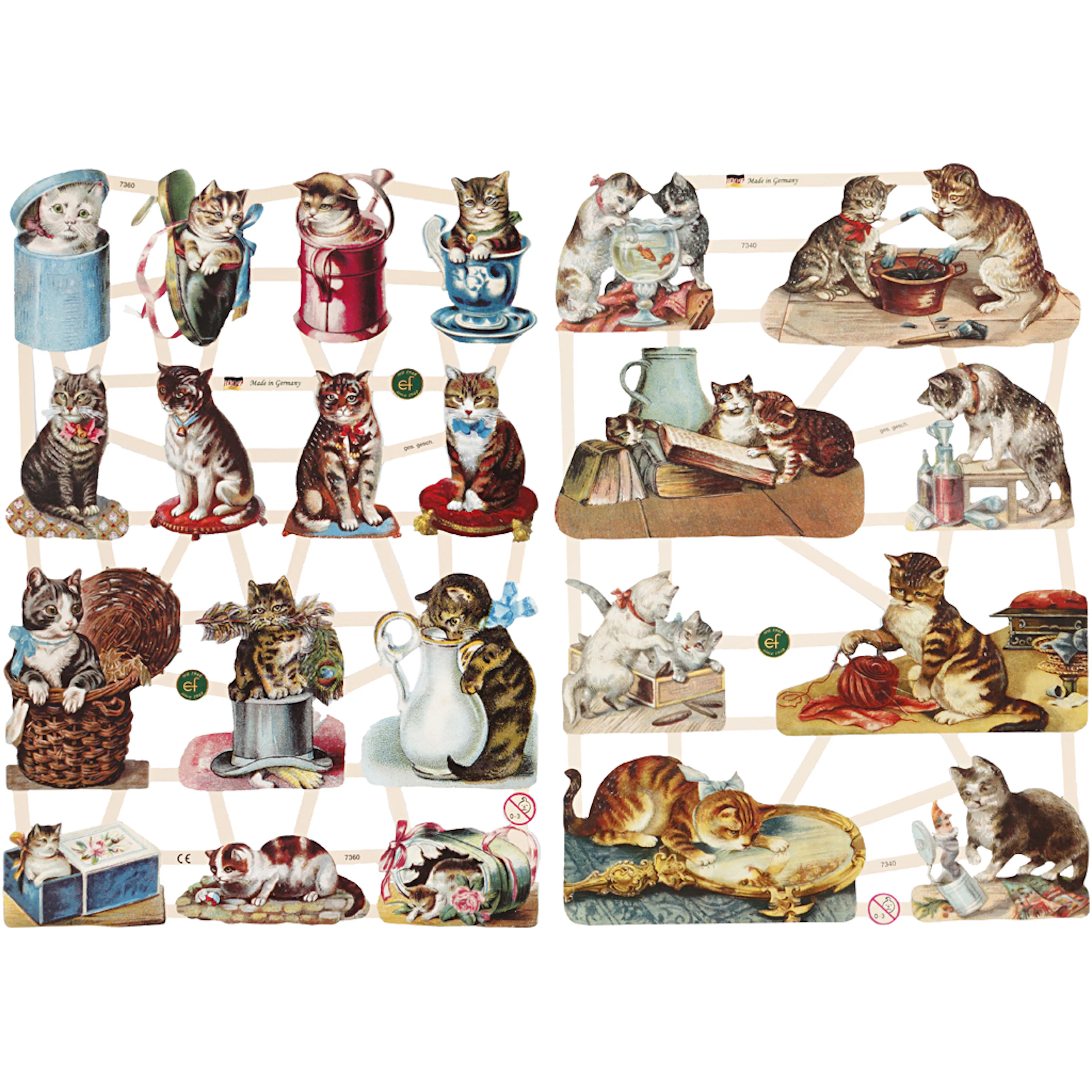 Glansbilder Creativ Company Katter 165x235 cm 2 Ark/1 Pk