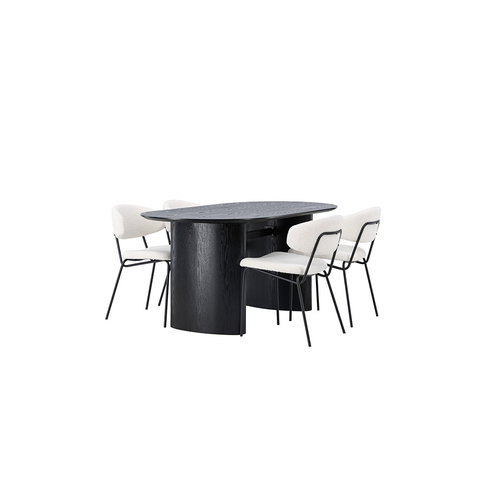 Spisegruppe Venture Home Isolde med 4 stk Chico Stoler