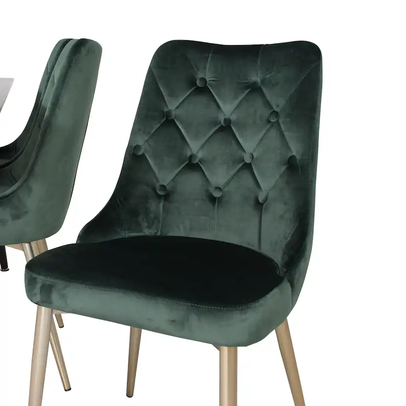 Spisegruppe Venture Home Dipp med 6 Velvet Deluxe Fløyel Stoler