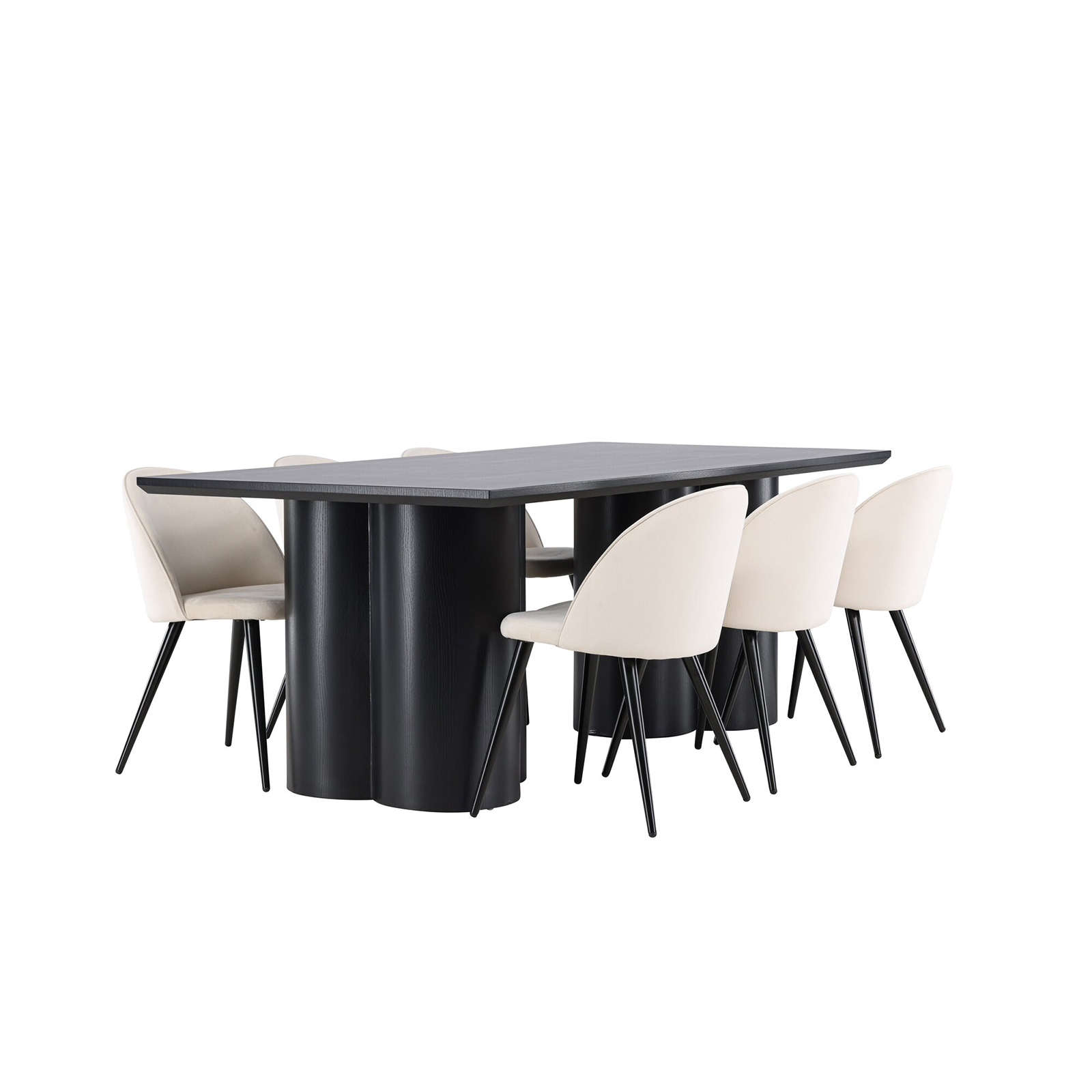 Spisegruppe Venture Home Olivia 210 med 6 stk Velvet Stoler