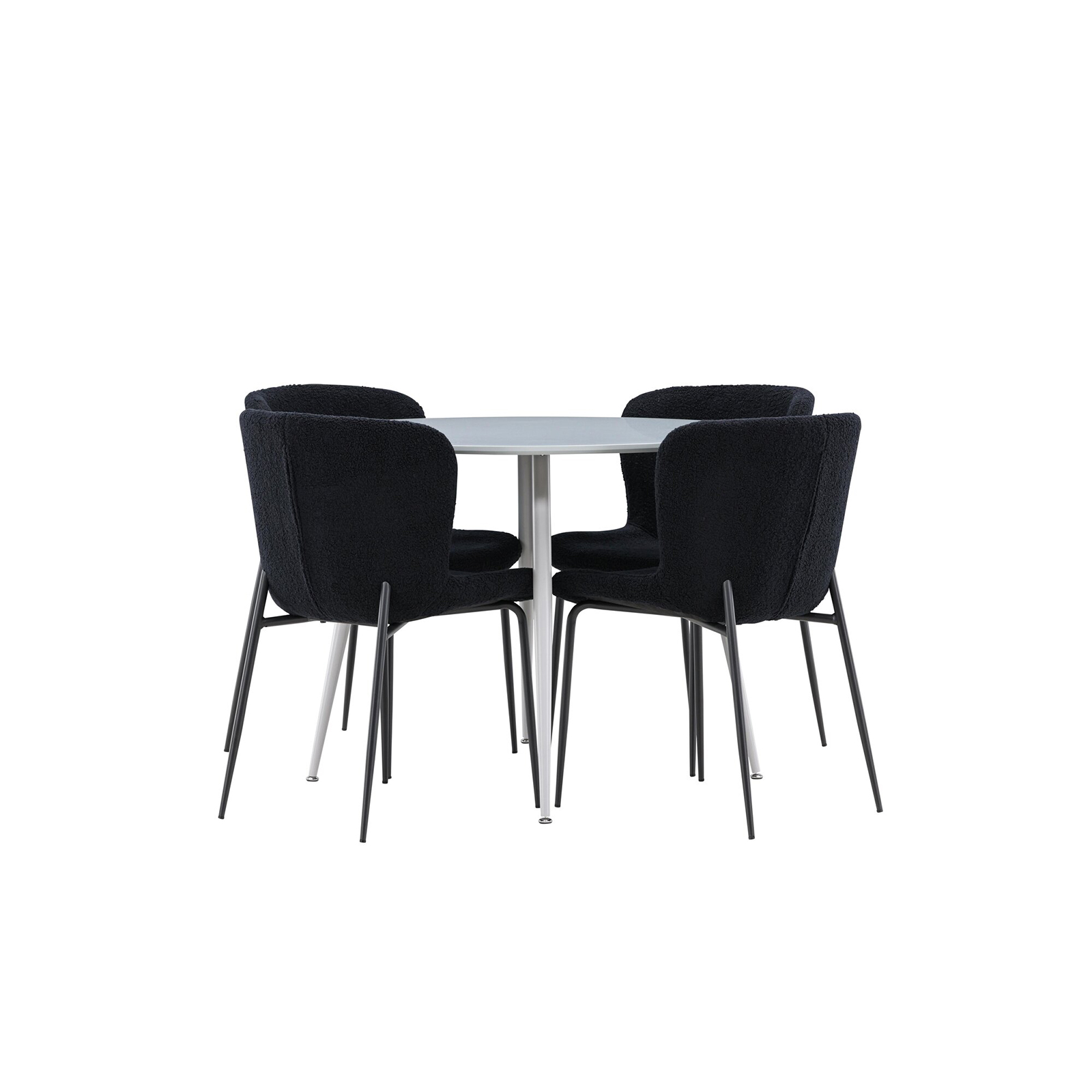 Spisegruppe Venture Home Plaza Ø100 med 4 stk Modesto Stoler