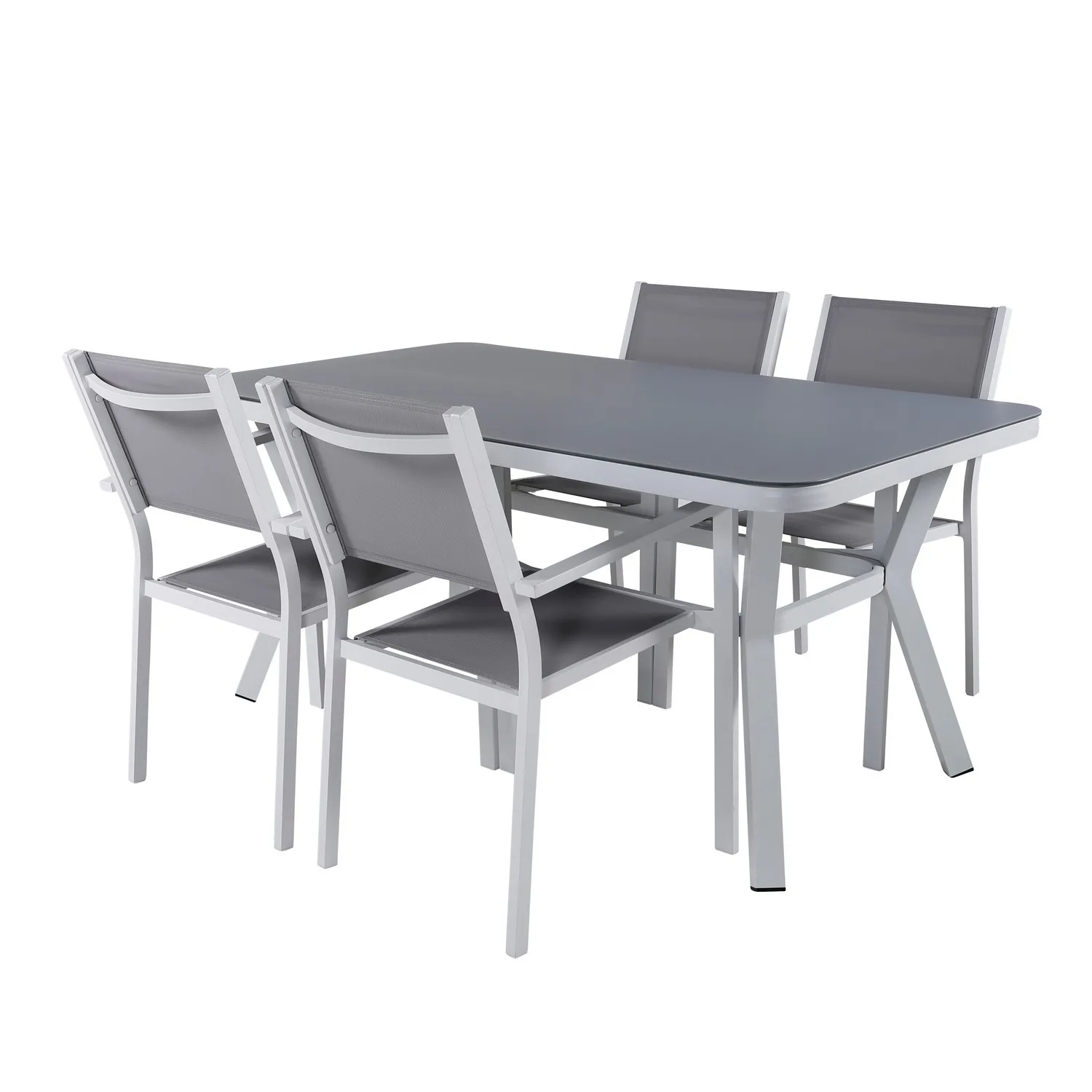 Spisegruppe Venture Home Vyn Hvit med 4 Curz Stablebare Spisestoler