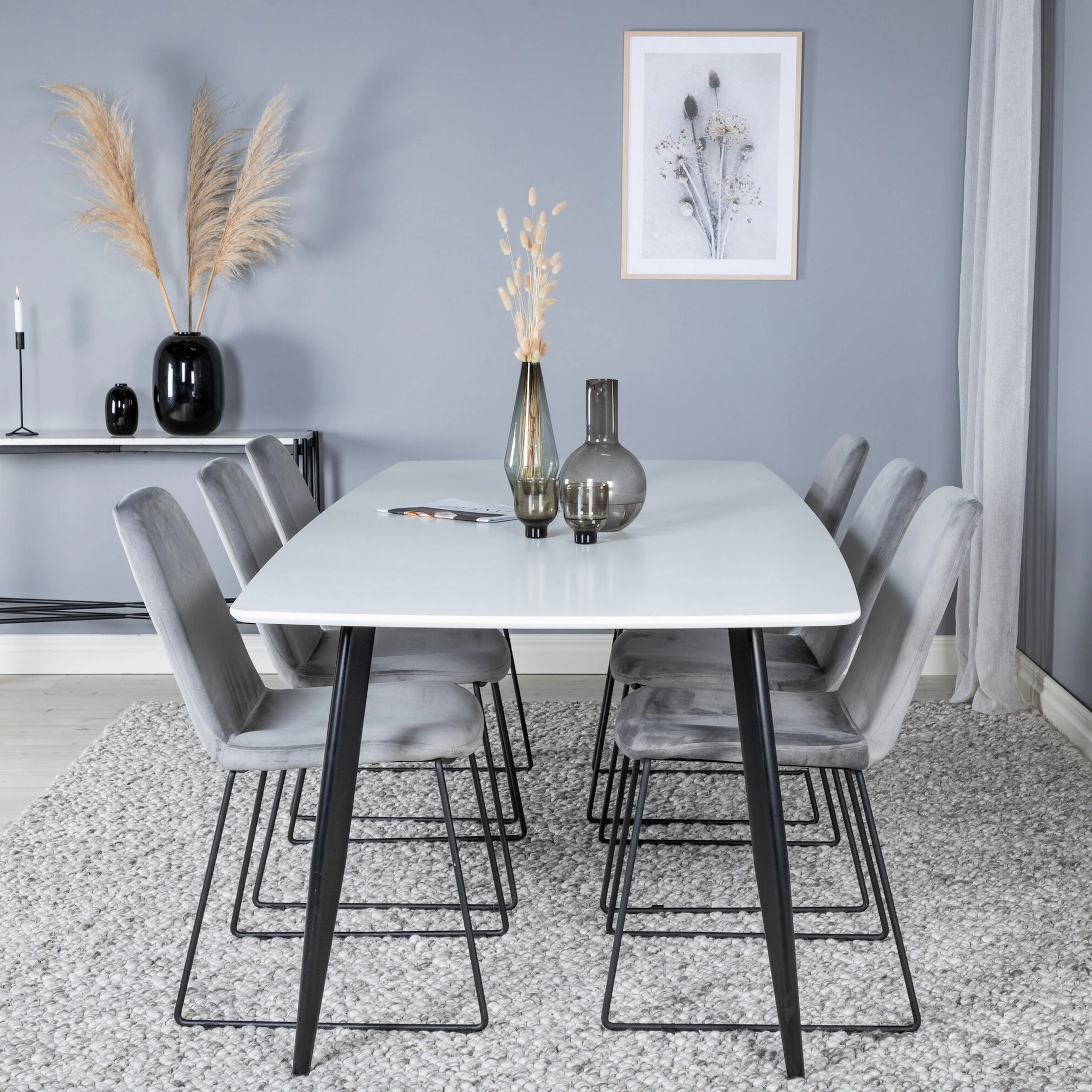 Spisegruppe Venture Home Polar med 6stk Muce Stoler