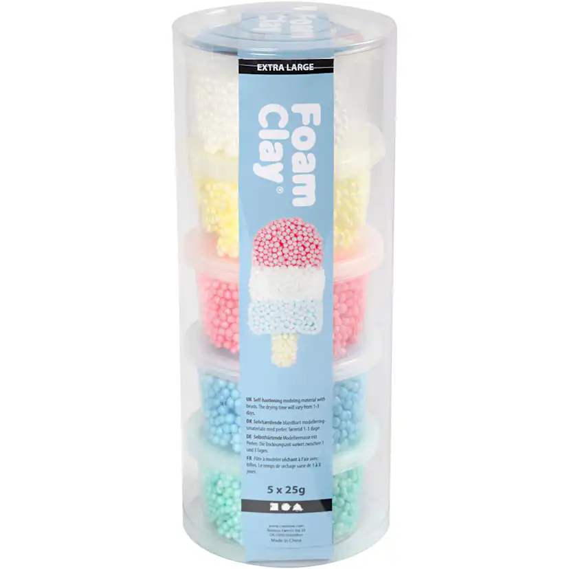 Modelleringsmateriale Creativ Company Foam Clay Extra Large Ass Farger 5x25 g/1 Pk