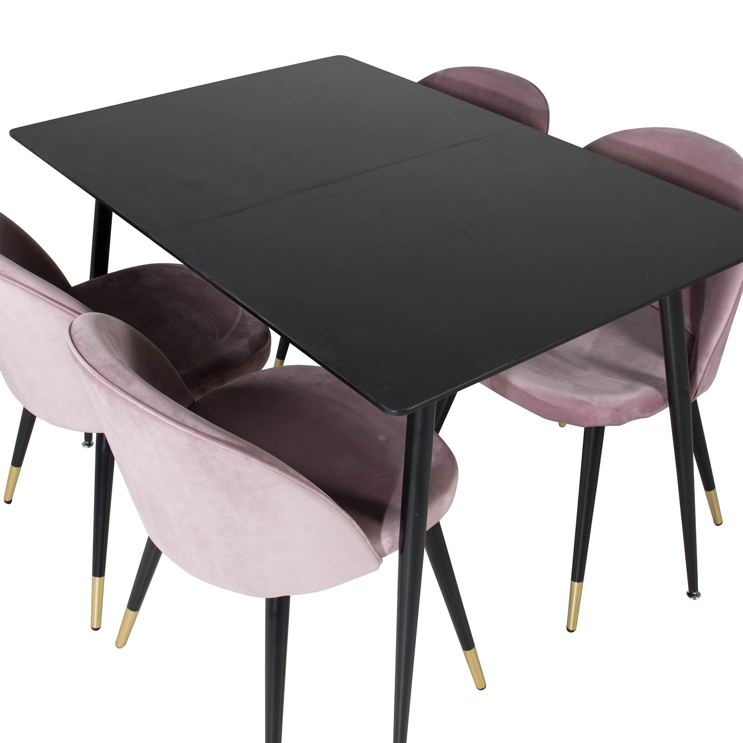 Spisegruppe Venture Home Silvia med Innleggsplate og 4 Valentina Stoler