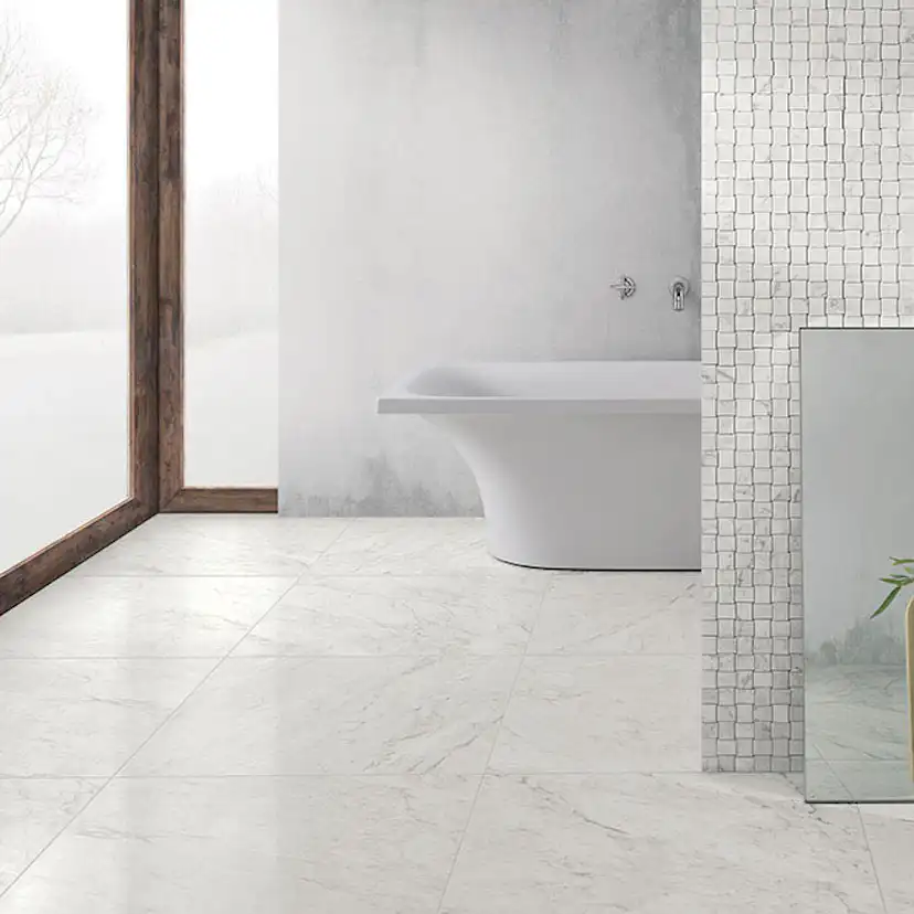 Klinker Coem Ceramiche Marmor B. Carrara SemiPolert Hvit 60x60 cm