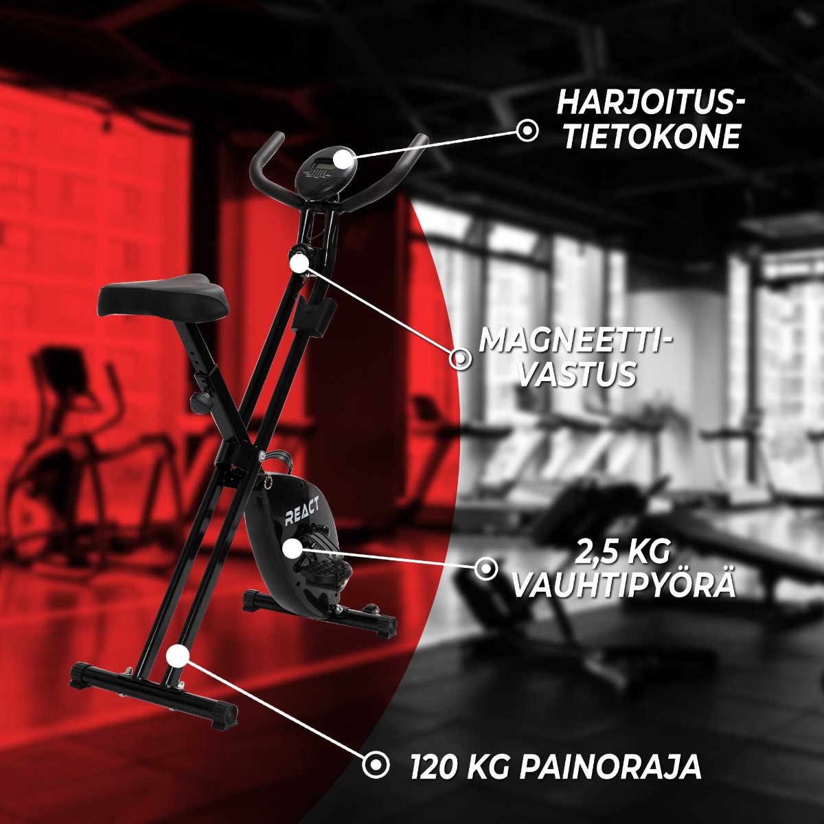 Treningsykkel React Sammenleggbar