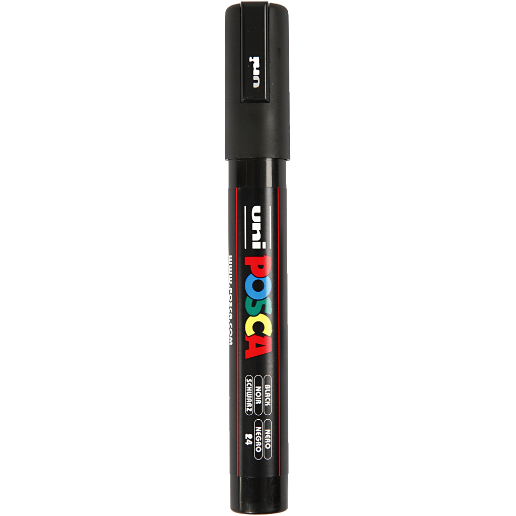 Posca Marker , svart, nr. PC-5M, spets 2,5 mm, 1 st. Svart