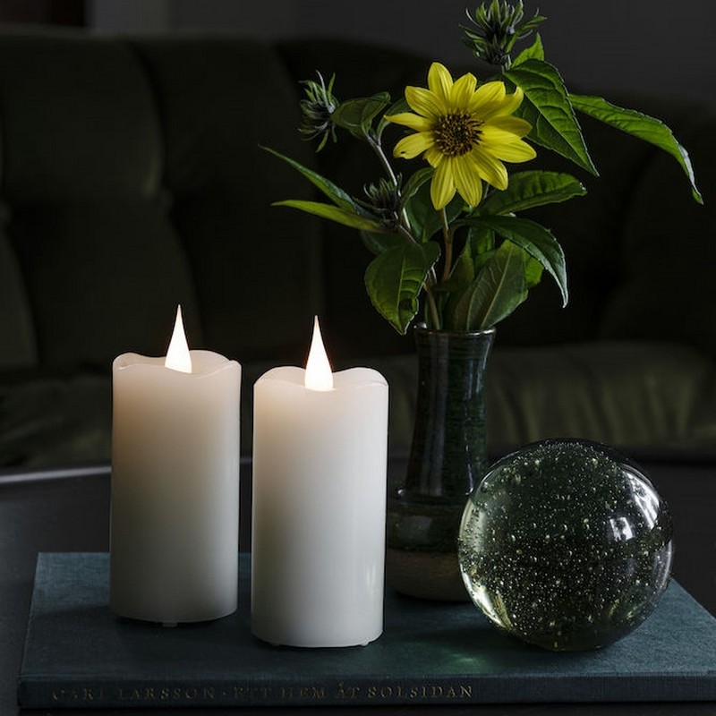 Vokslys Gnosjö Konstsmide 5x10cm LED Hvit 2stk