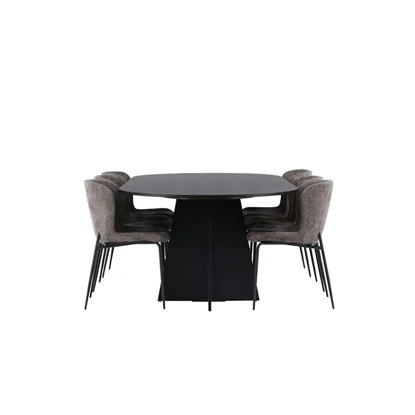 Spisegruppe Venture Home Bootcut Oval med 6 Modesto Stoler