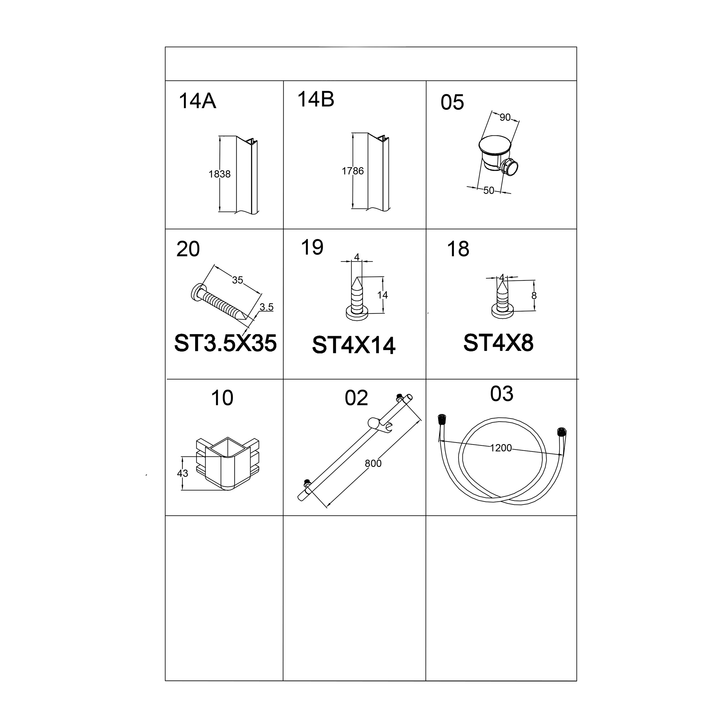 Dusjkabinett Bathlife Betrakta 90x90 Rett R/W Klarglass