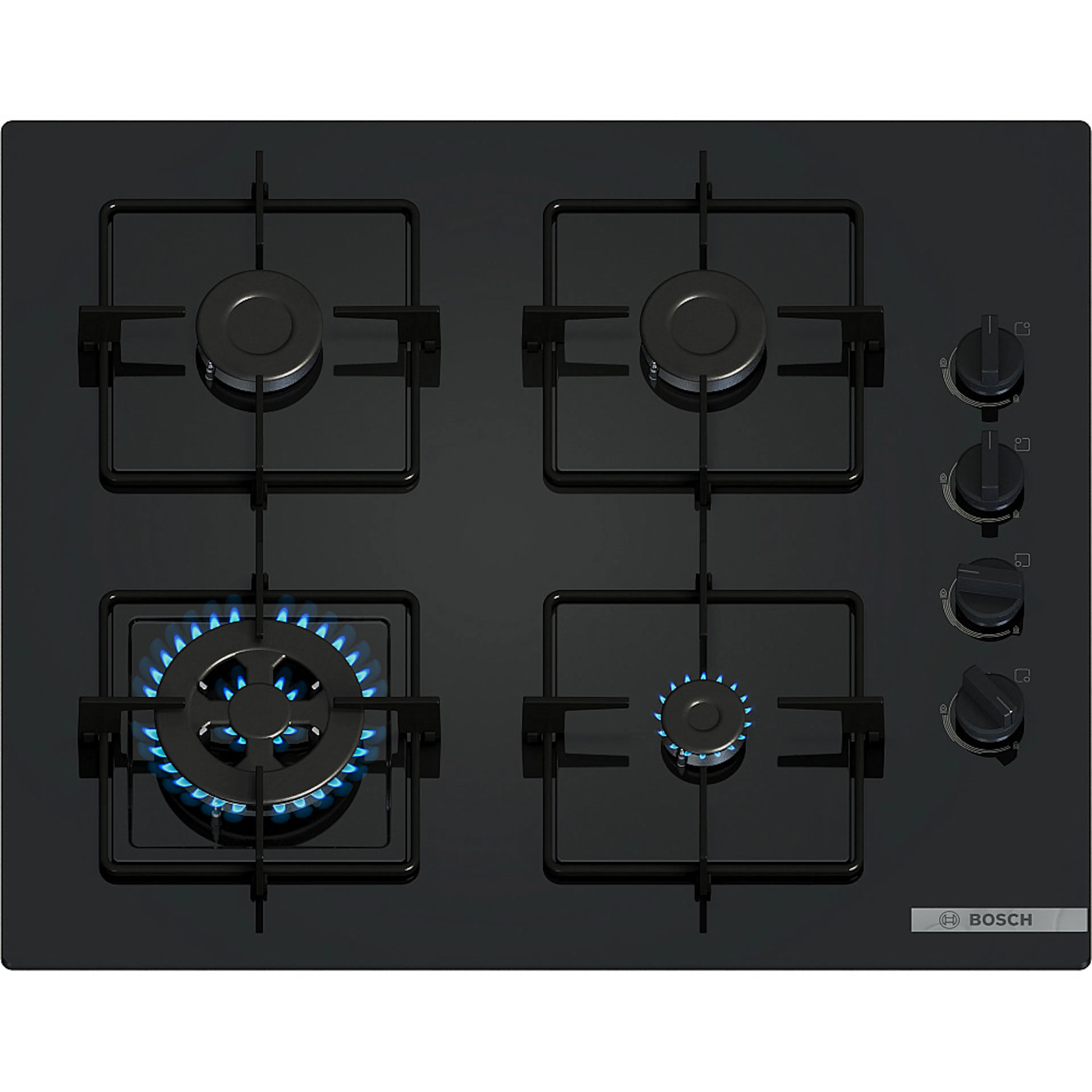 Gasskomfyr Bosch Serie 2 POH6B6K30 Sort 60 cm