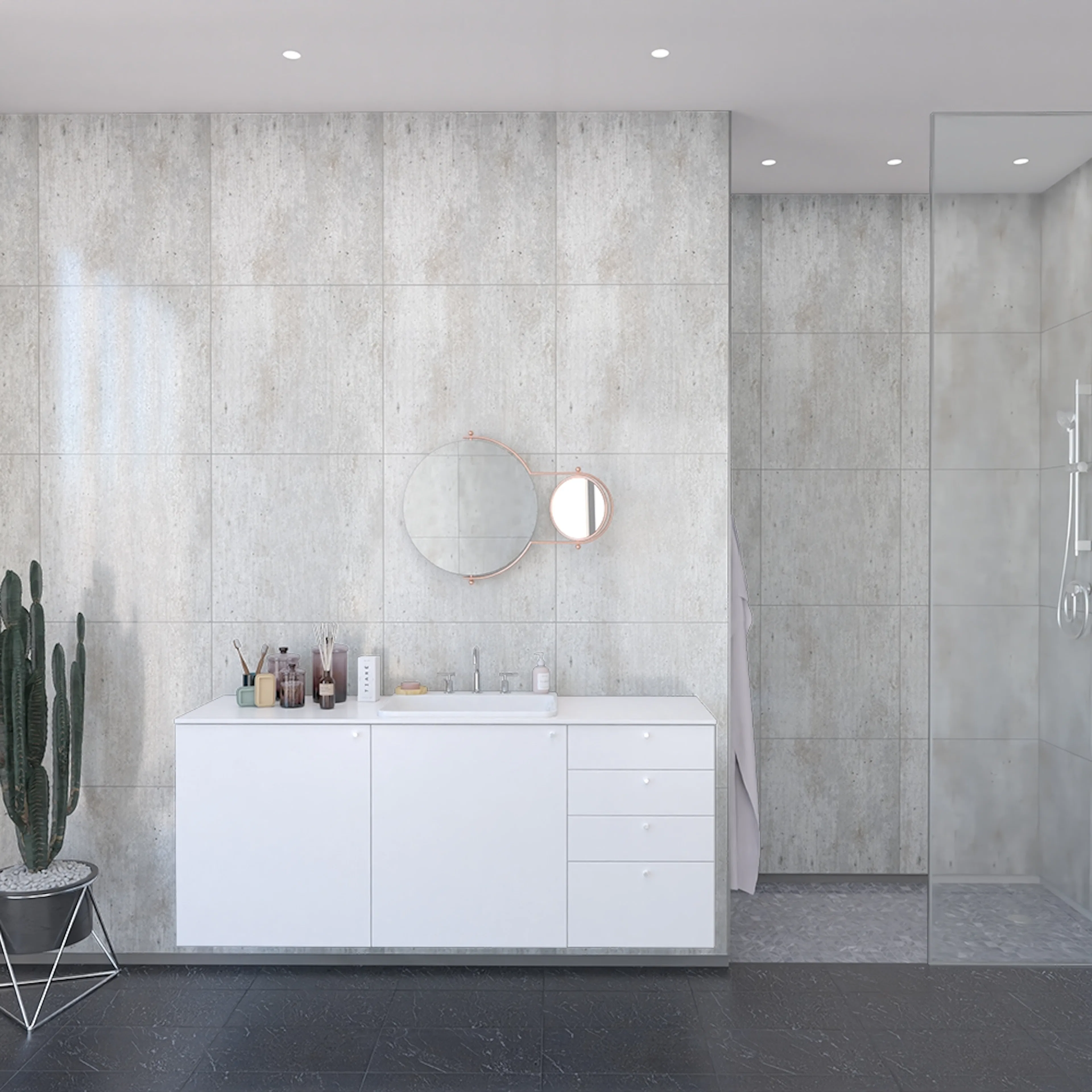 Baderomspanel Fibo 2204-LM6060 Cracked Cement