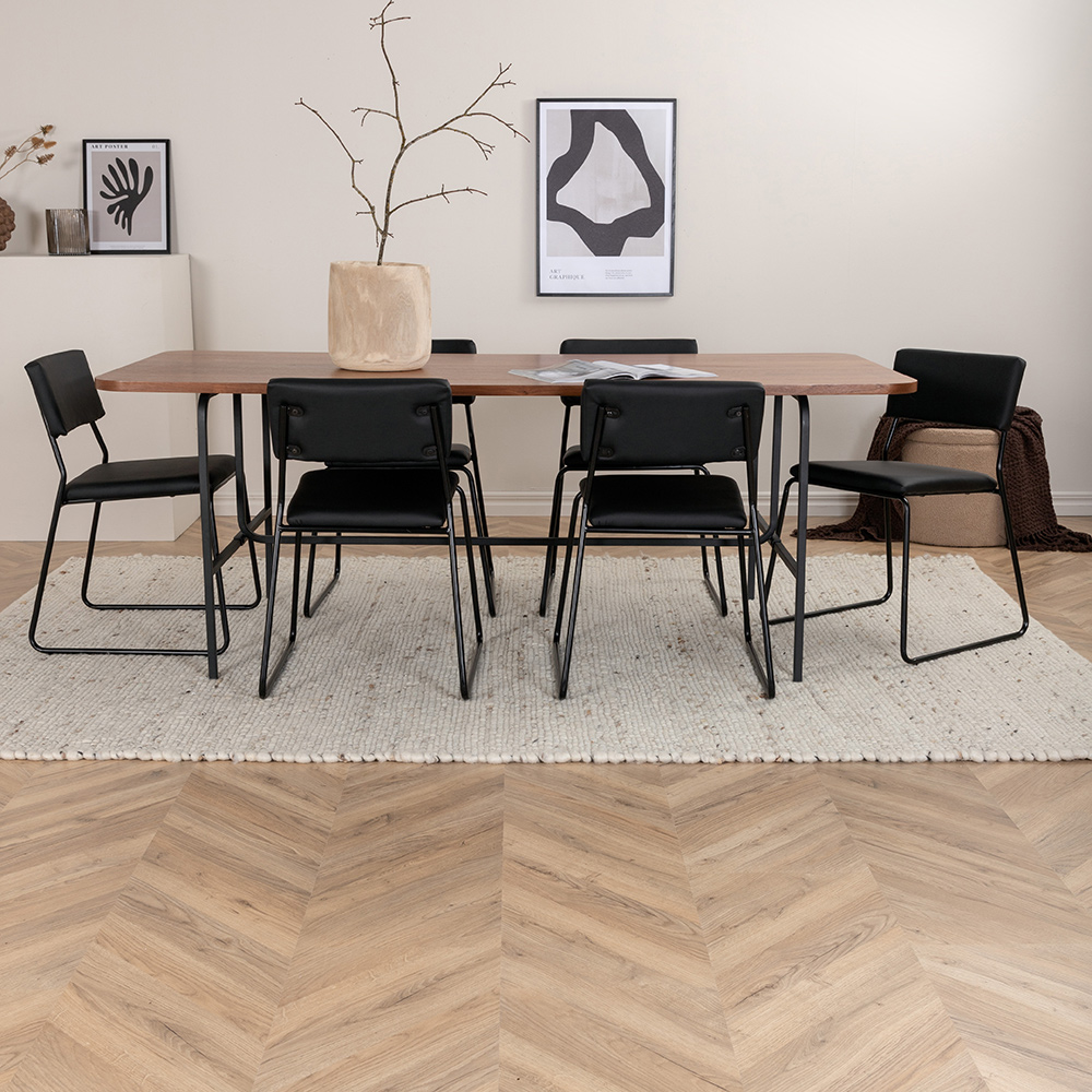 Spisegruppe Venture Home Chicago Spisebord og Kungshamn Spisestol Brun
