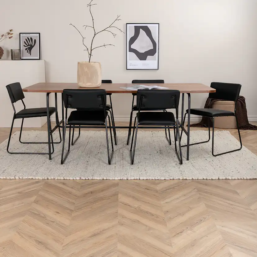 Spisegruppe Venture Home Chicago Spisebord og Kungshamn Spisestol Brun