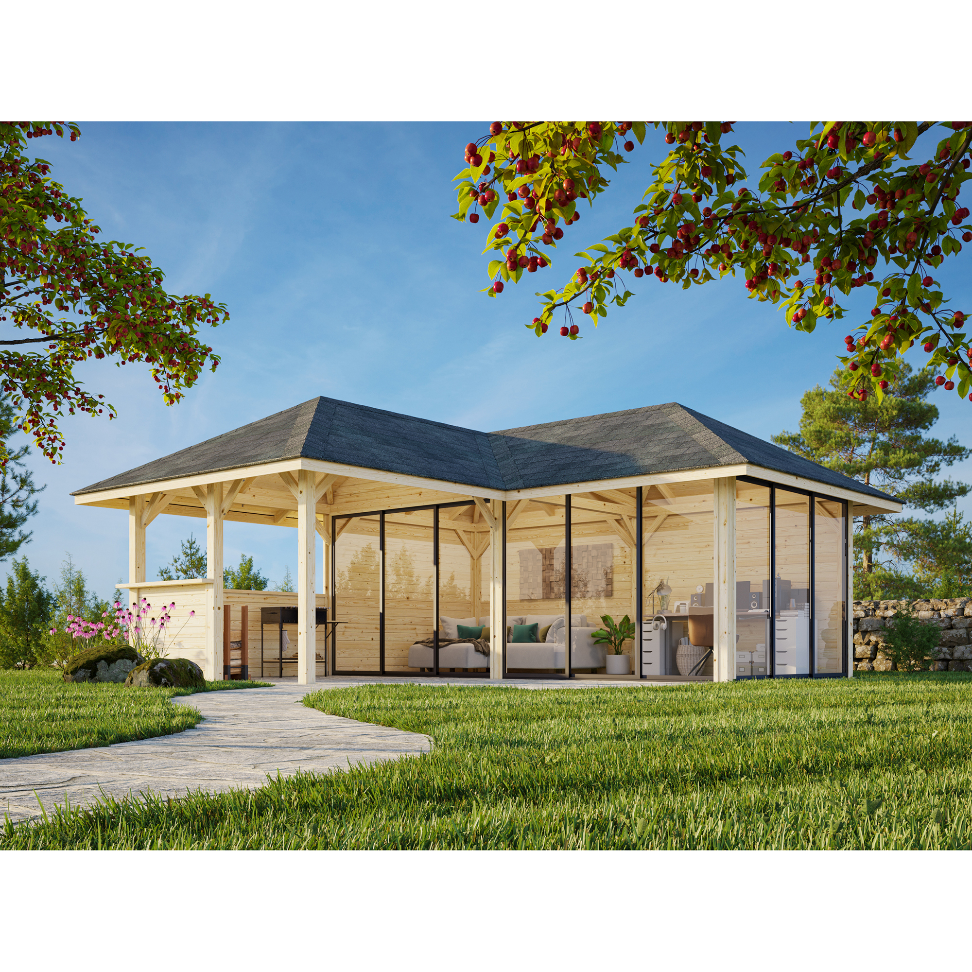 Hagestue Palmako Bianca 24,9 m2 Sett 223 Slide