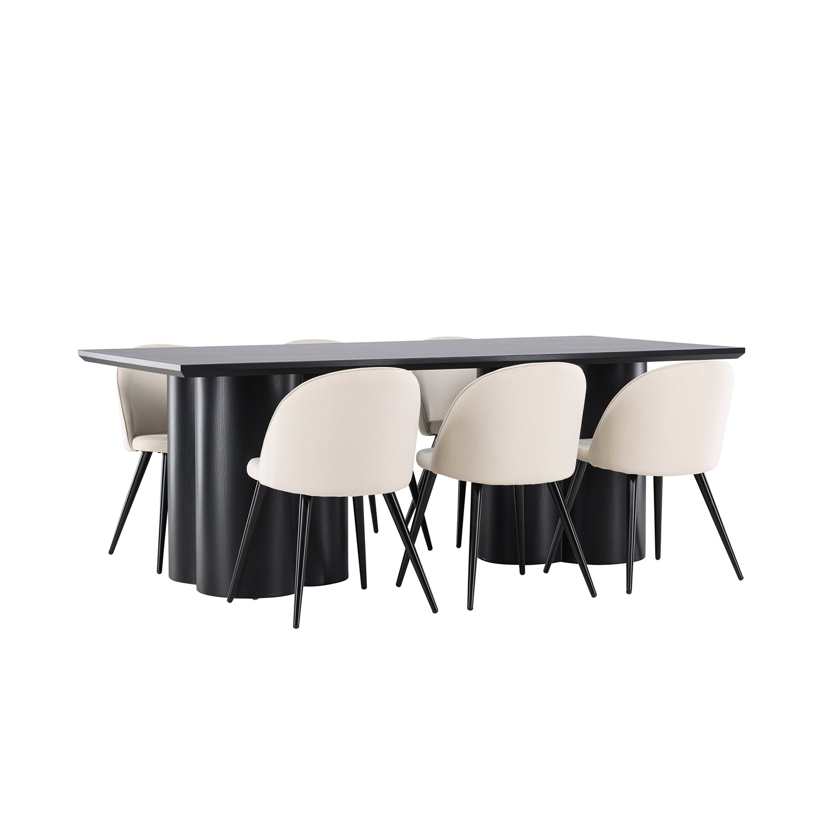 Spisegruppe Venture Home Olivia 210 med 6 stk Velvet Stoler