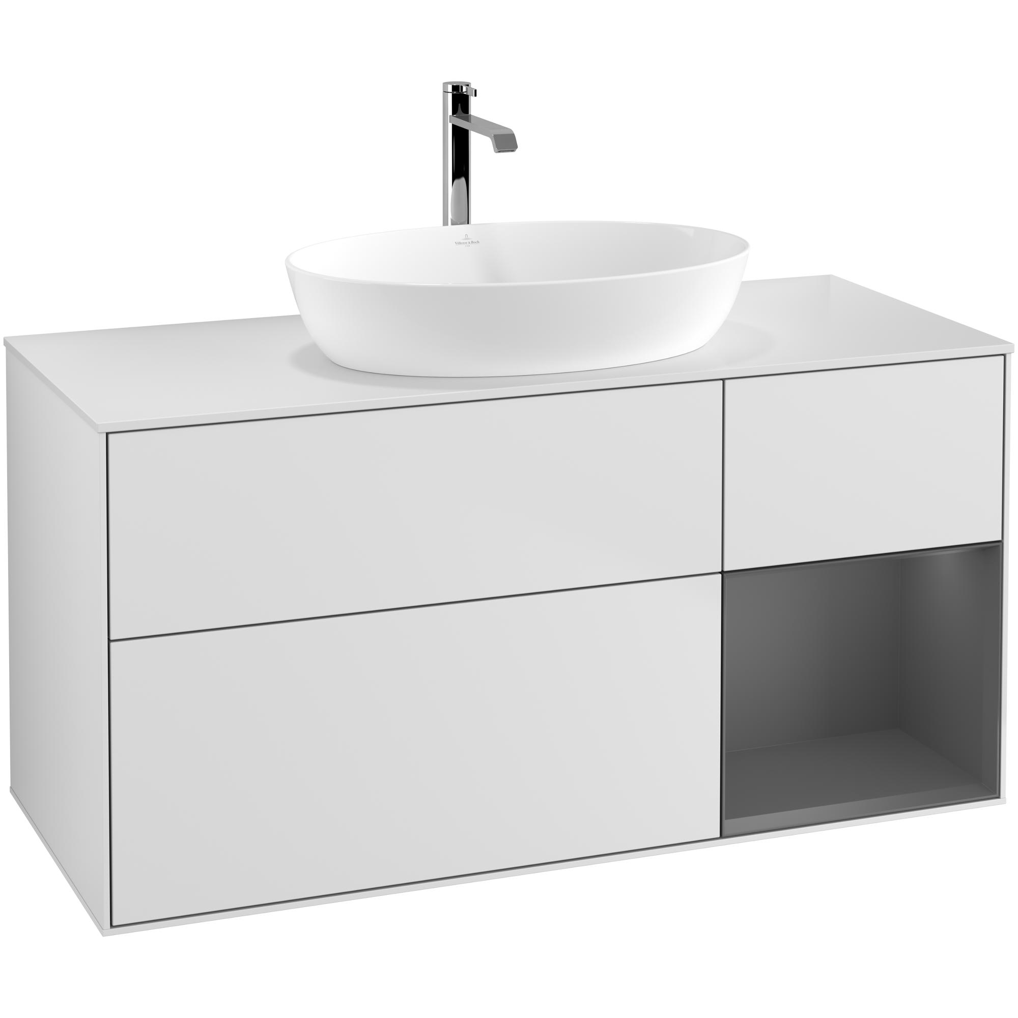 Tvättställsskåp Villeroy & Boch Finion med 3 Lådor Hylla och Bänkskiva för Fristående Tvättställ från Artis & Collaro | badrum - badrumsmobler - tvattstallsskap-och-kommod | KakelKungen
