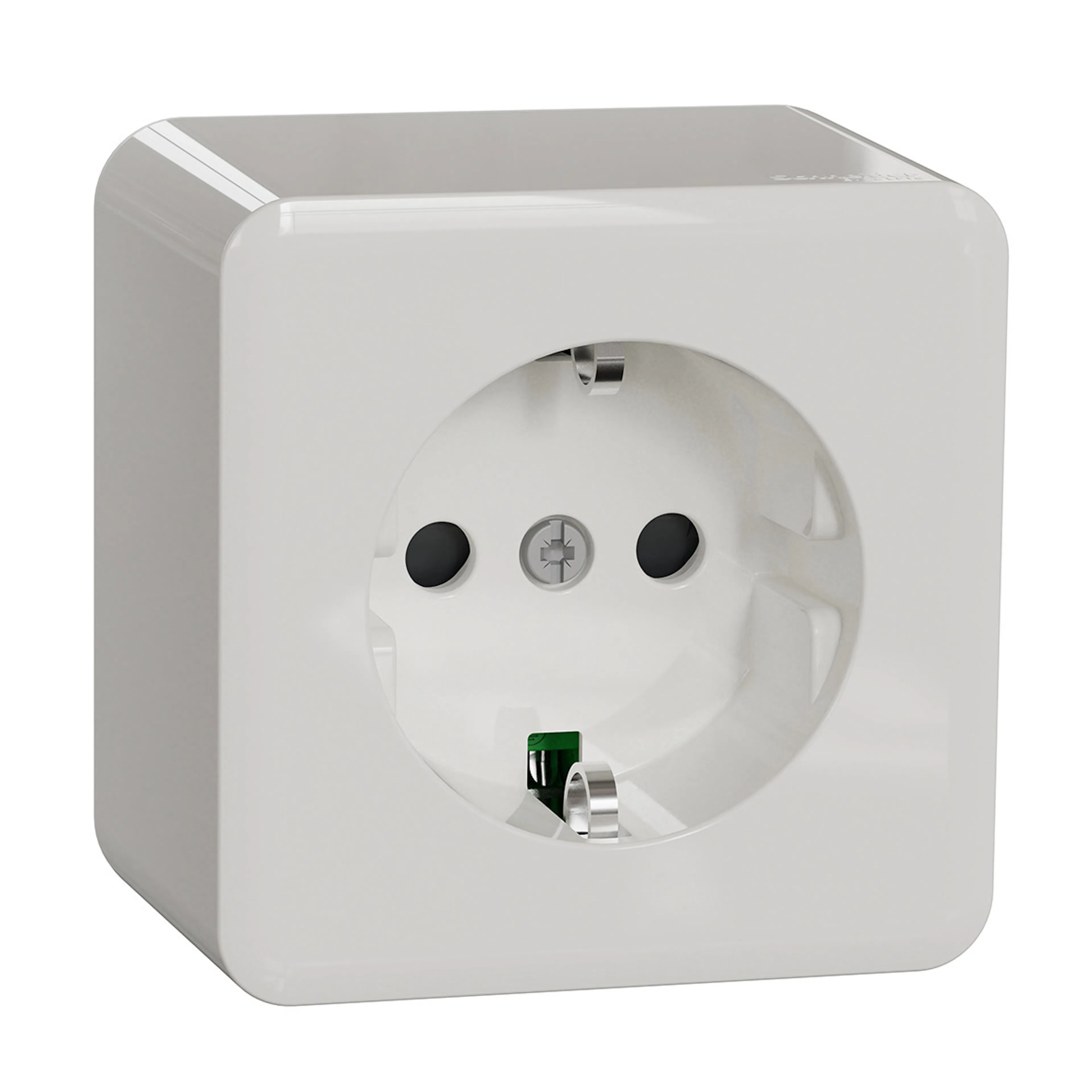 Stikkontakt Schneider Electric Exxact 1-Veis Utenpåliggende