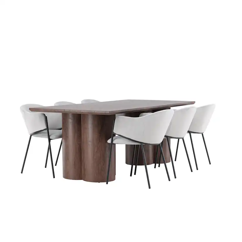 Spisegruppe Venture Home Olivia 210 med 6 stk Evelina Stoler