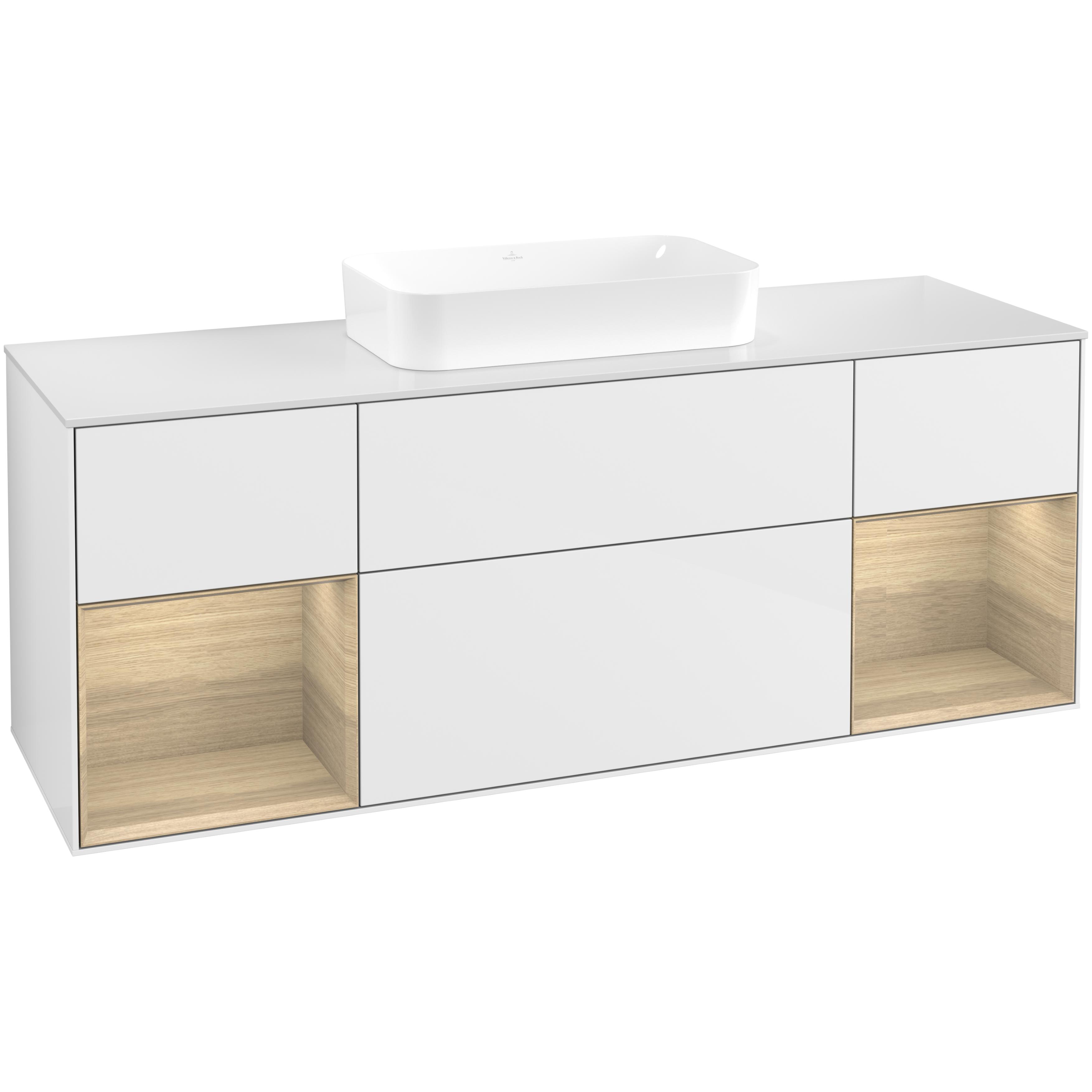 Tvättställsskåp Villeroy & Boch Finion med Två Hyllor och Bänkskiva för Fristående Tvättställ
