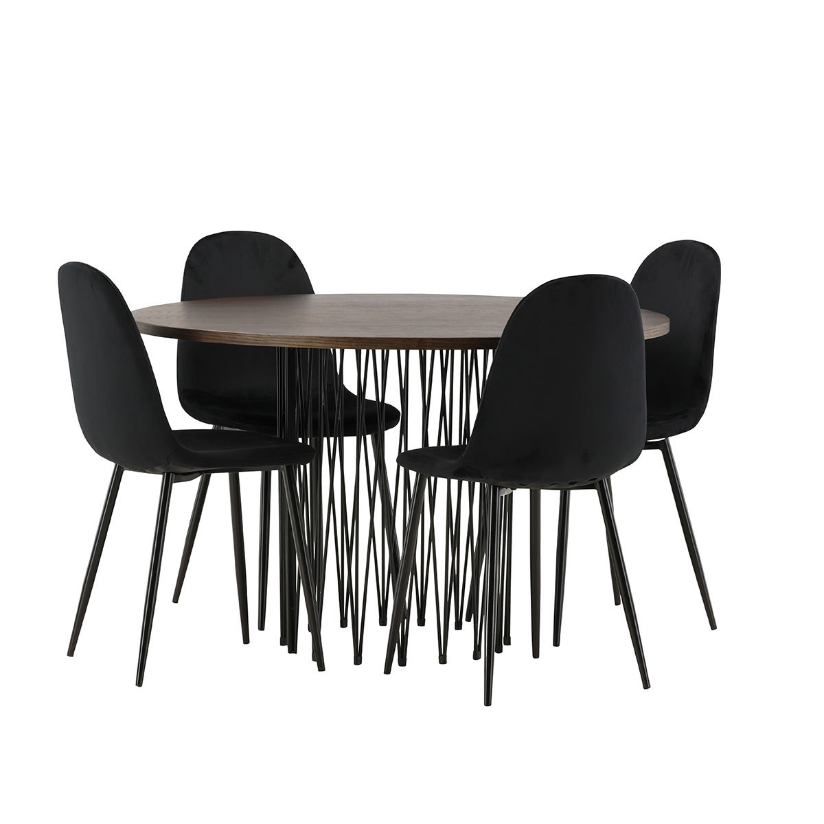 Spisegruppe Venture Home Stone med 4 Polar Stoler Fløyel